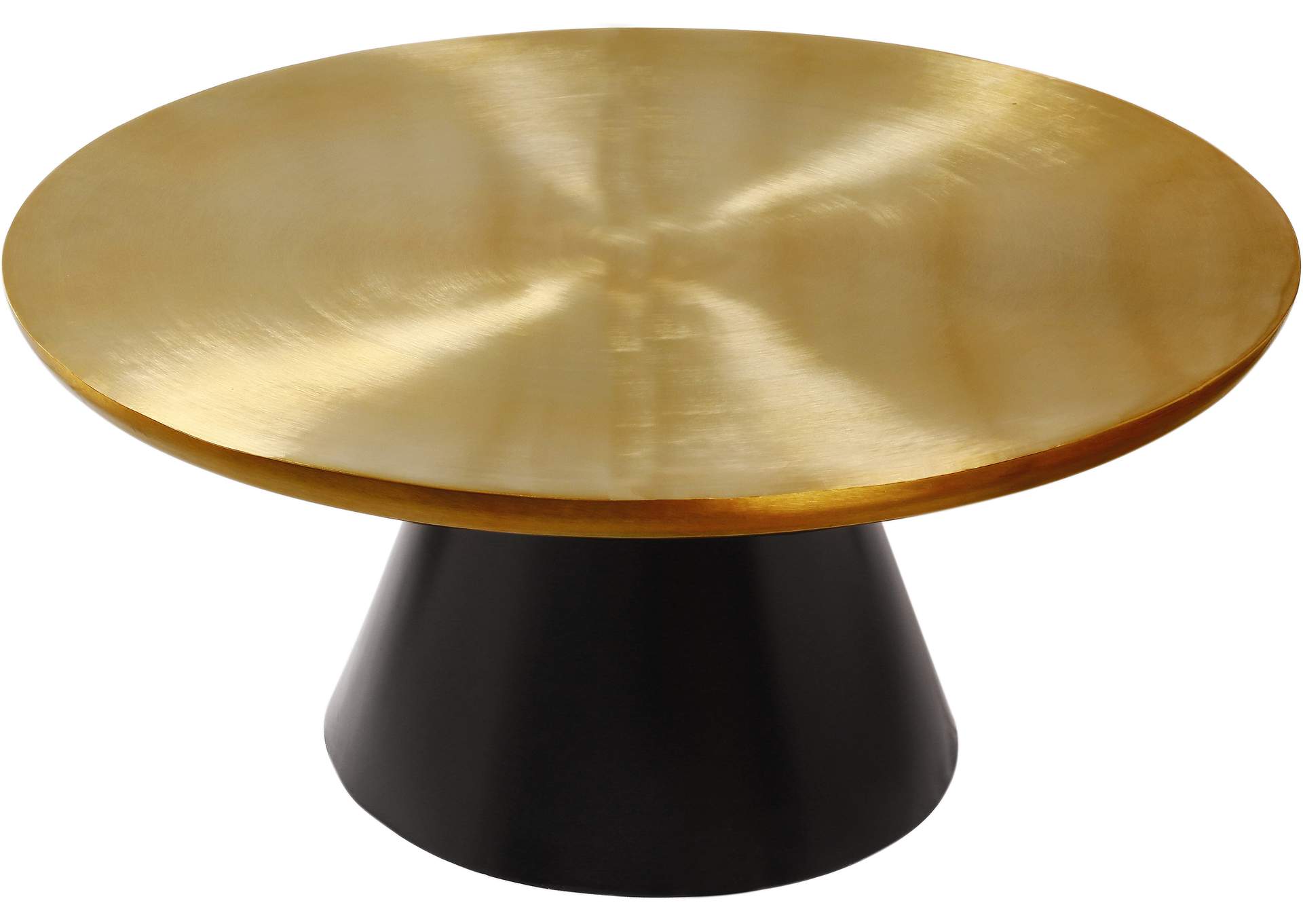 Martini Brushed Gold - Matte Black Coffee Table,Meridian Furniture