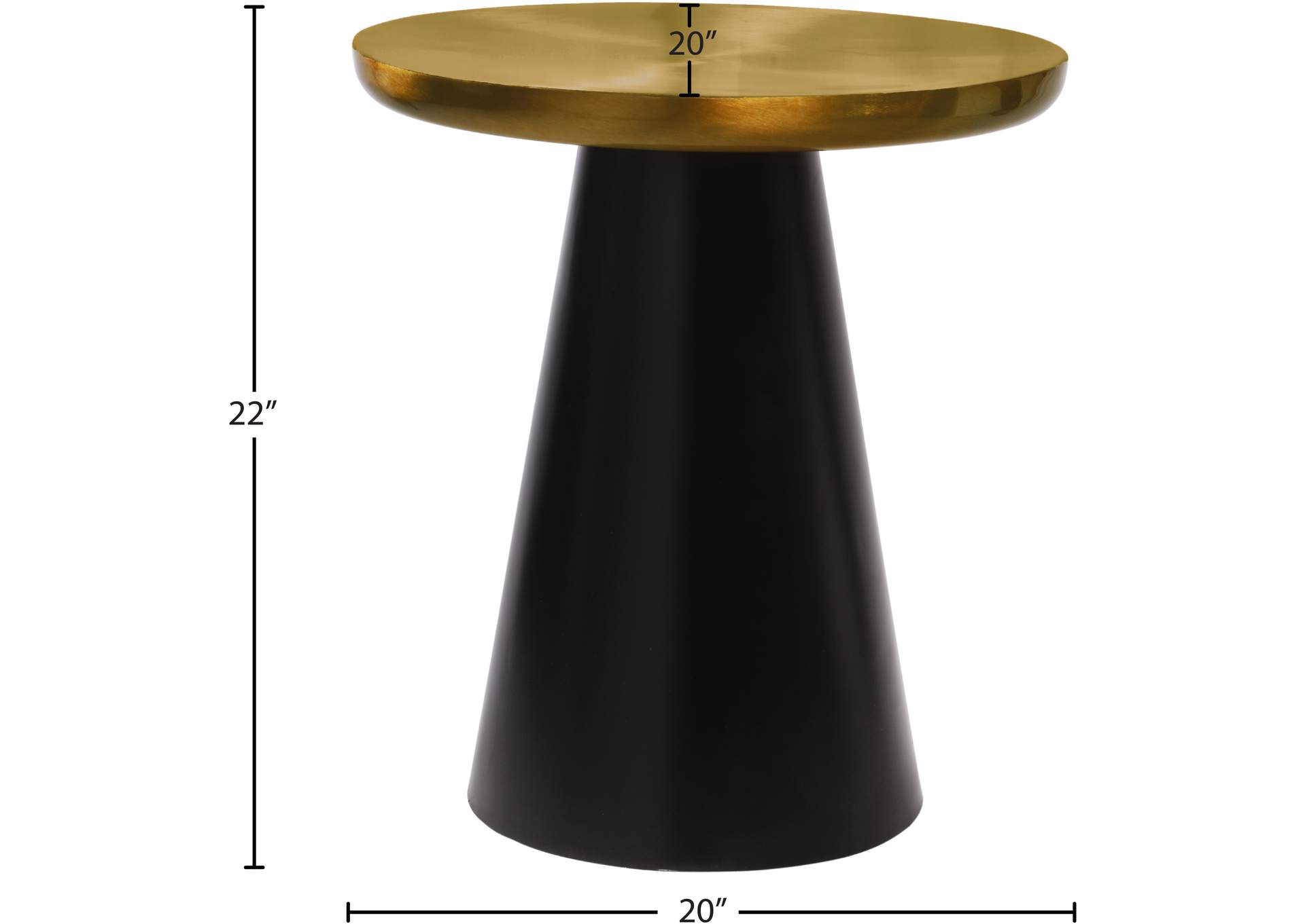 Martini Brushed Gold - Matte Black End Table,Meridian Furniture