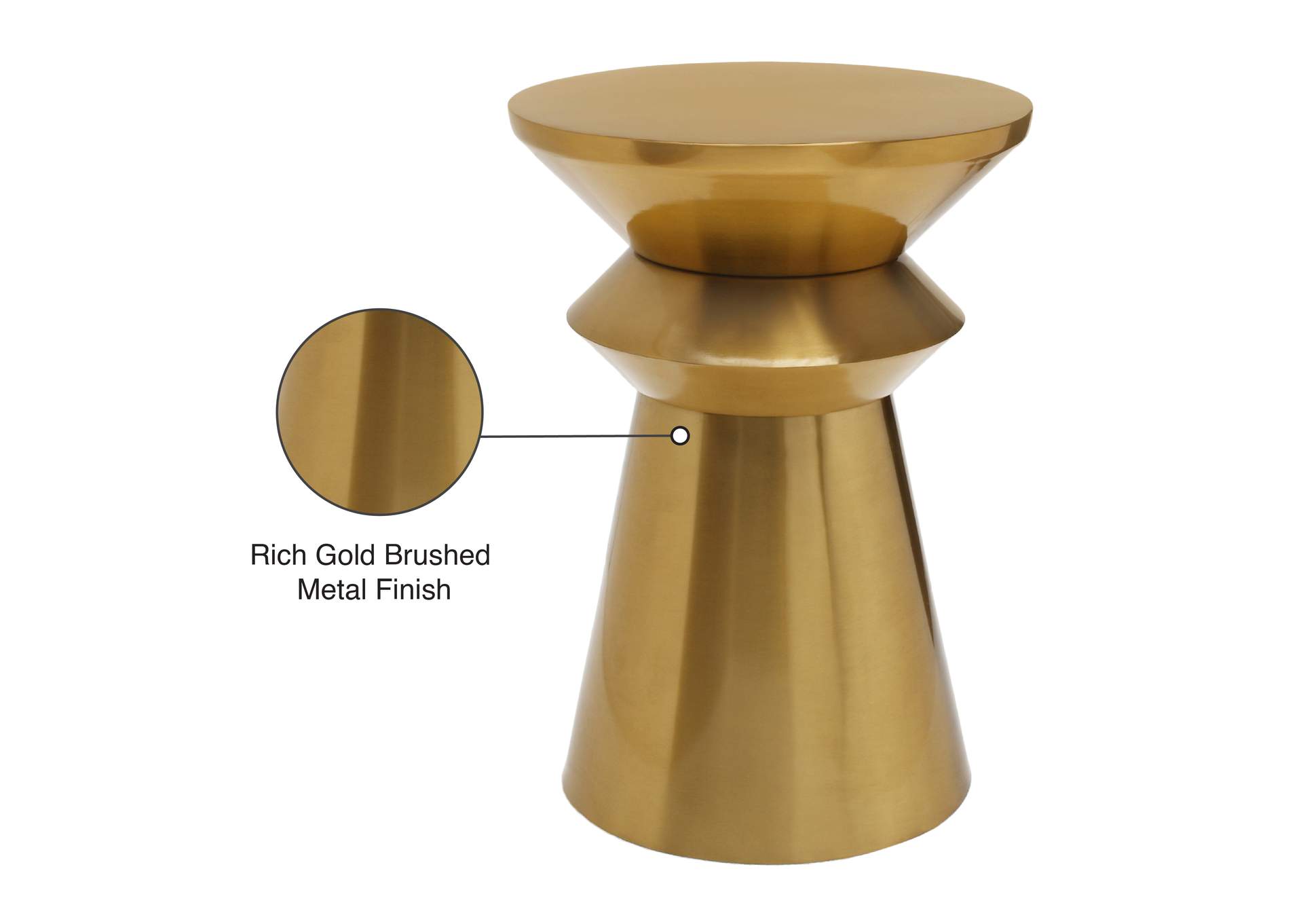 Jai Brushed Gold End Table,Meridian Furniture