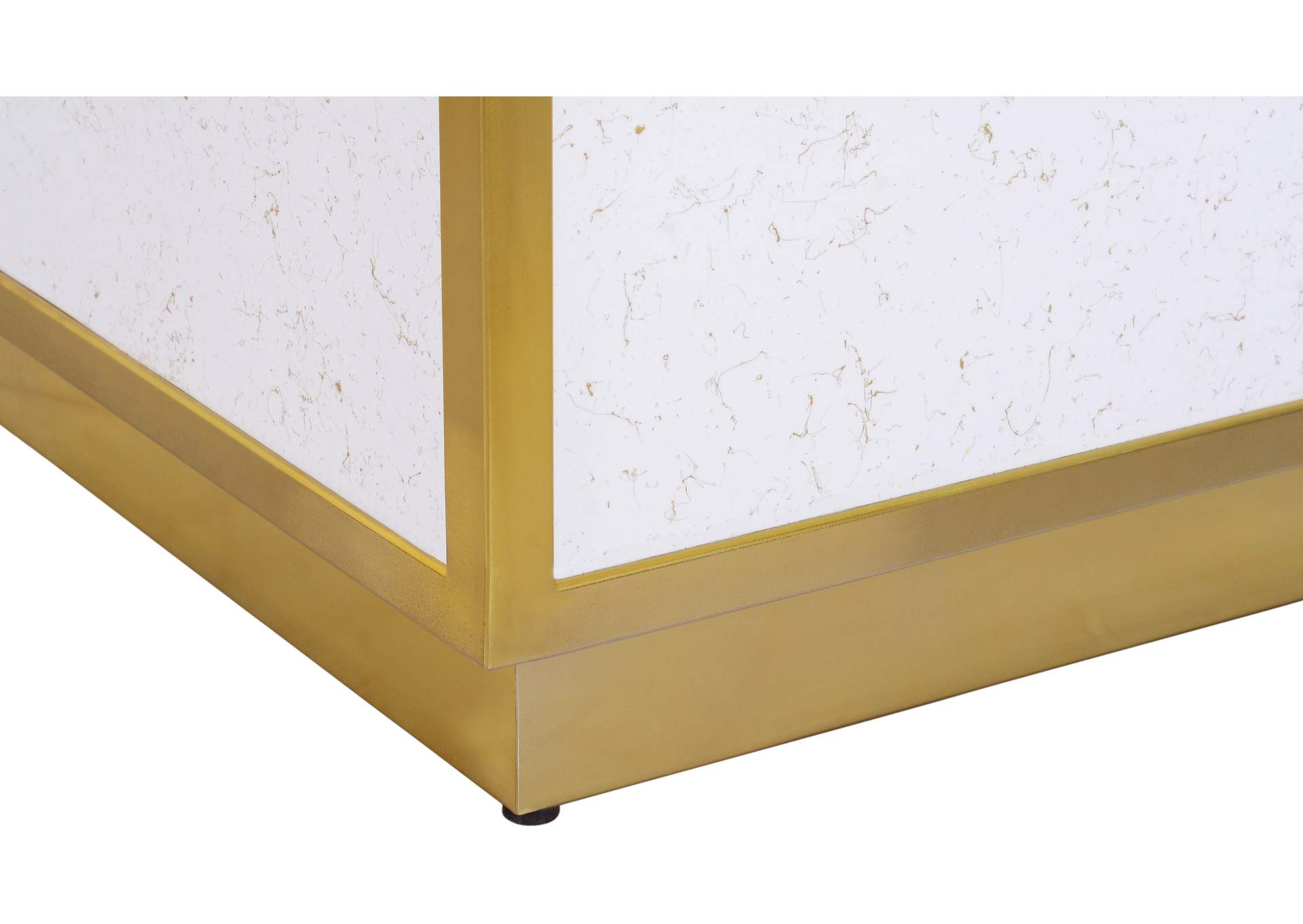 Glitz White Faux Marble Coffee Table,Meridian Furniture