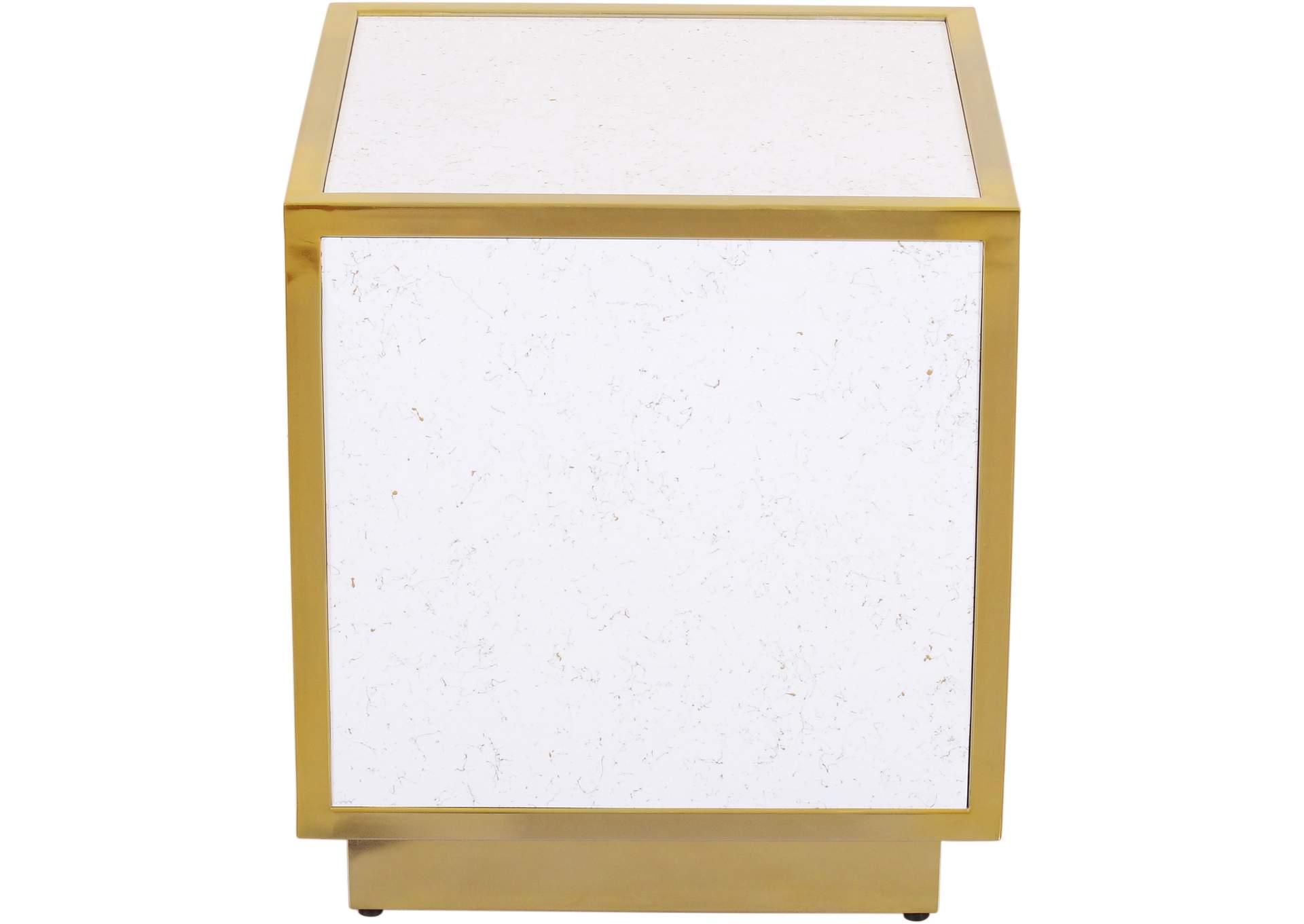 Glitz White Faux Marble End Table,Meridian Furniture