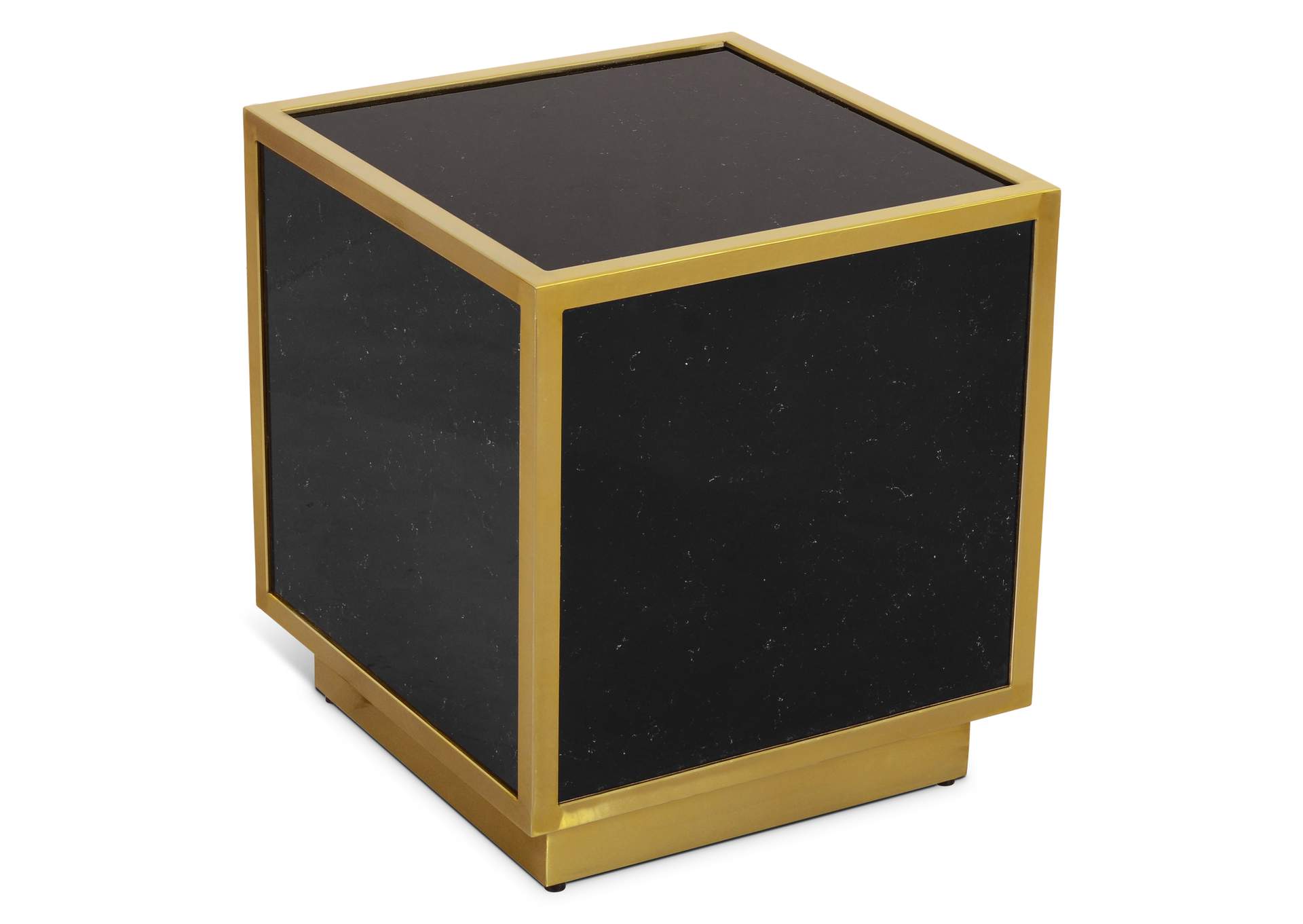 Glitz Black Faux Marble End Table,Meridian Furniture