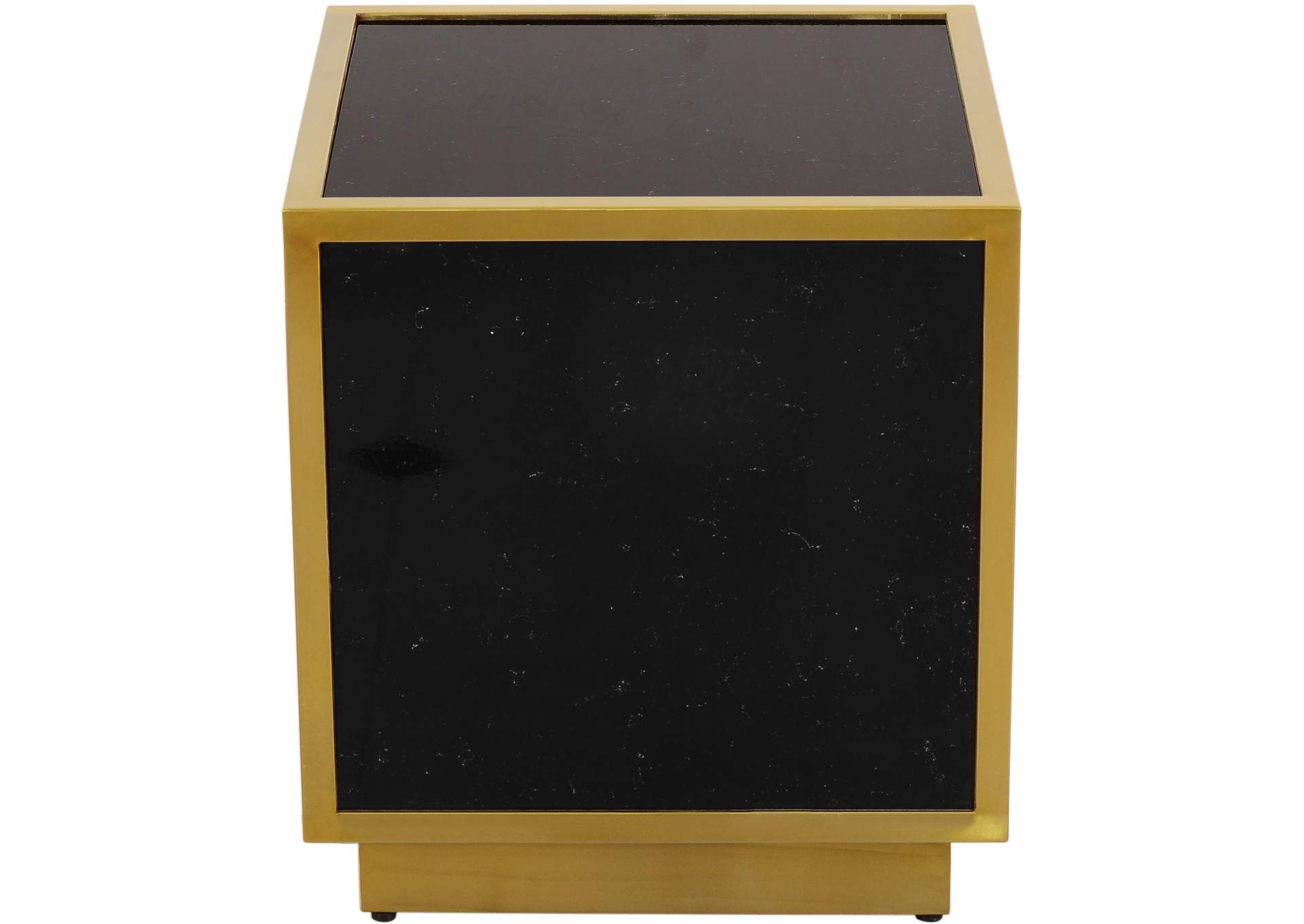 Glitz Black Faux Marble End Table,Meridian Furniture