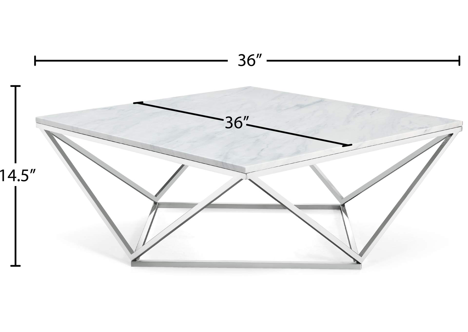 Skyler Chrome Coffee Table,Meridian Furniture