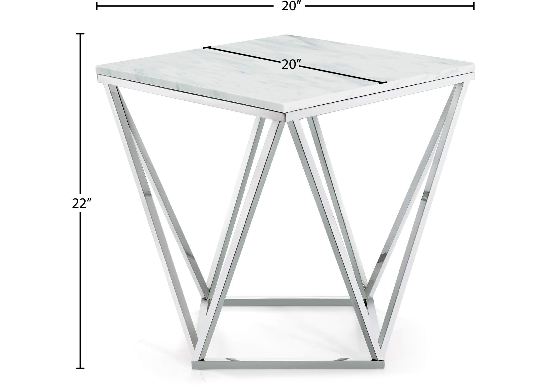 Skyler Chrome End Table,Meridian Furniture