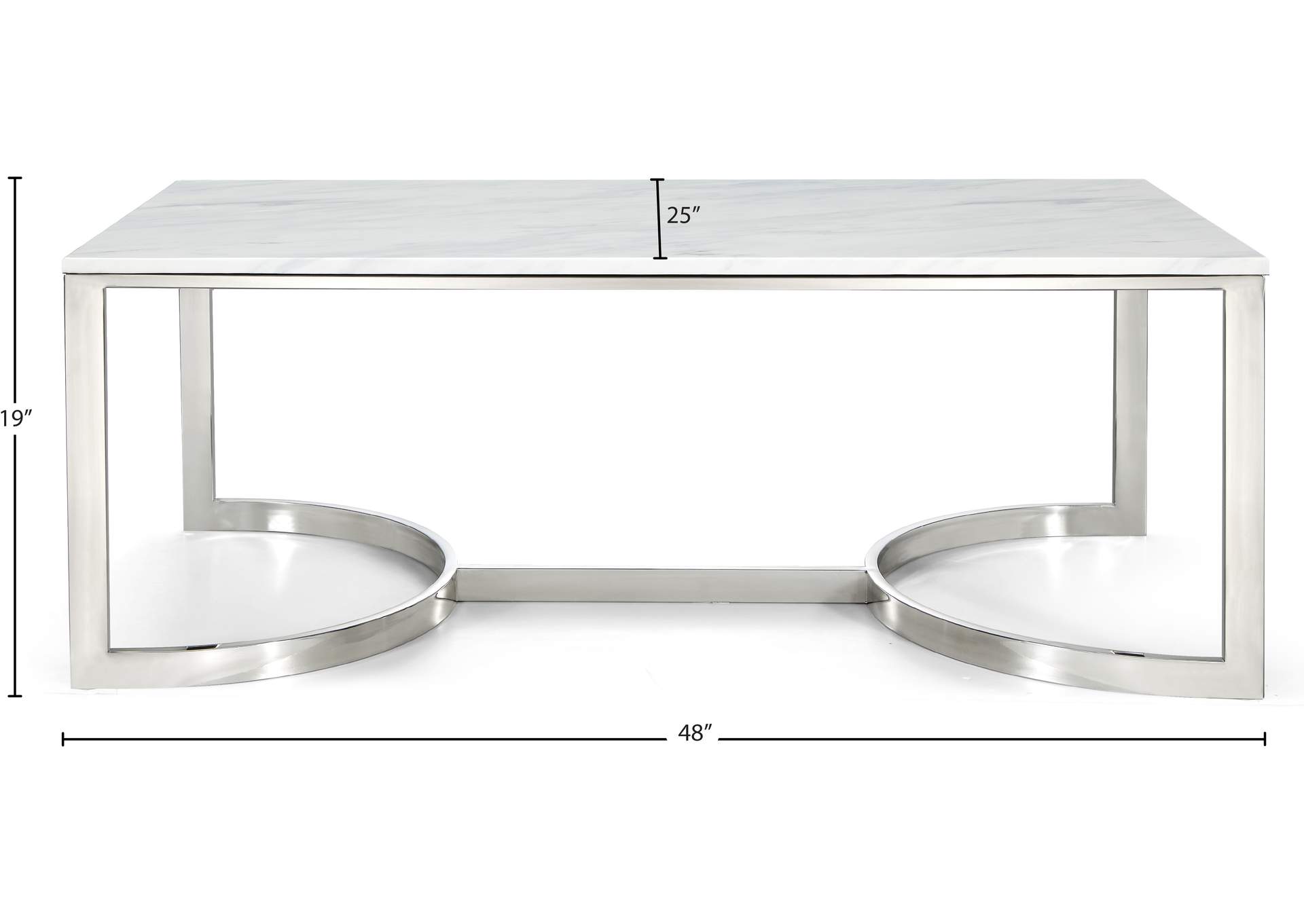 Copley Chrome Coffee Table,Meridian Furniture