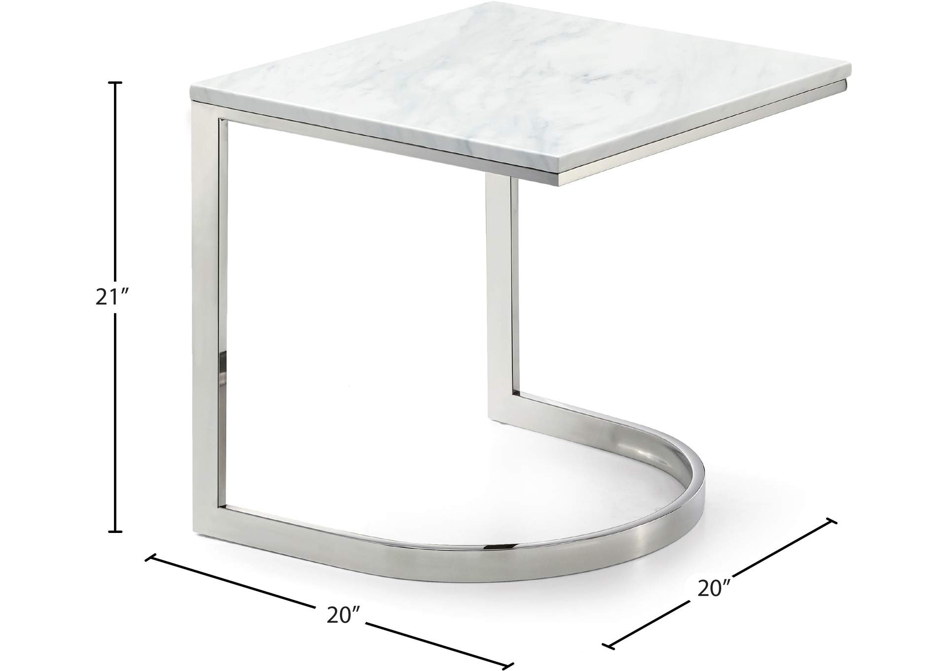 Copley Chrome End Table,Meridian Furniture