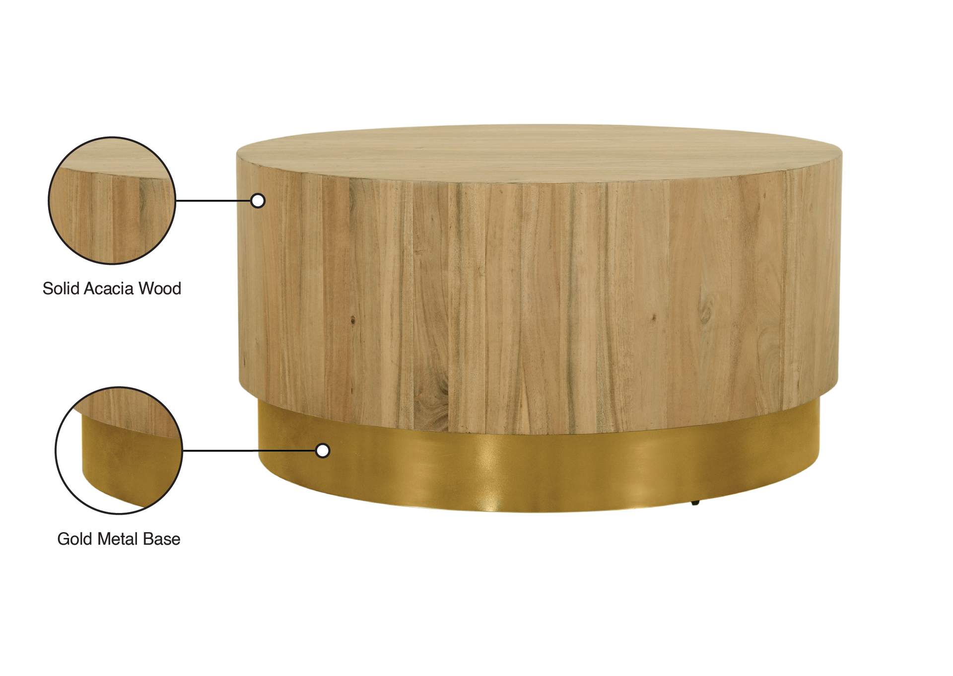 Acacia Gold Coffee Table,Meridian Furniture