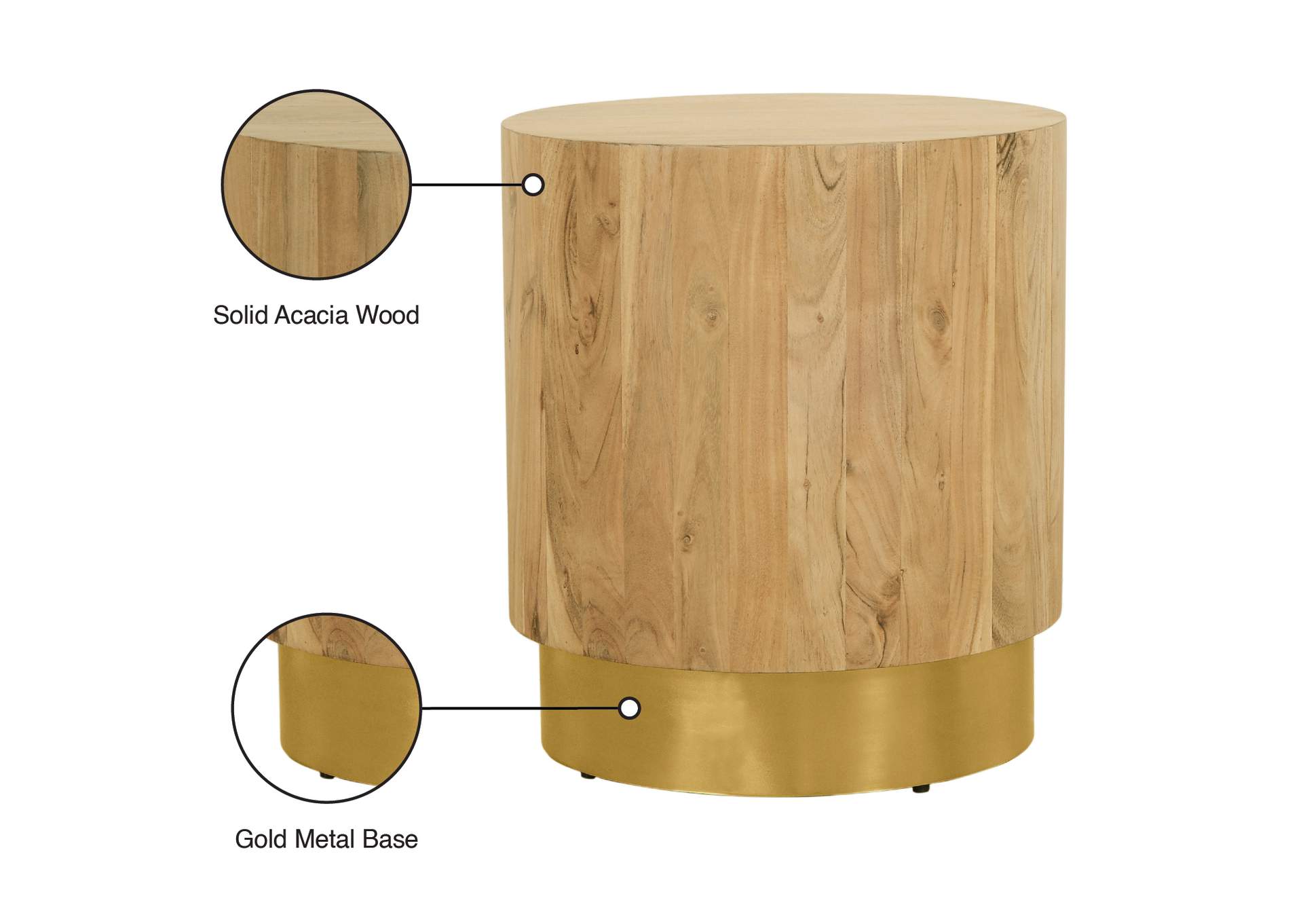 Acacia Gold End Table,Meridian Furniture