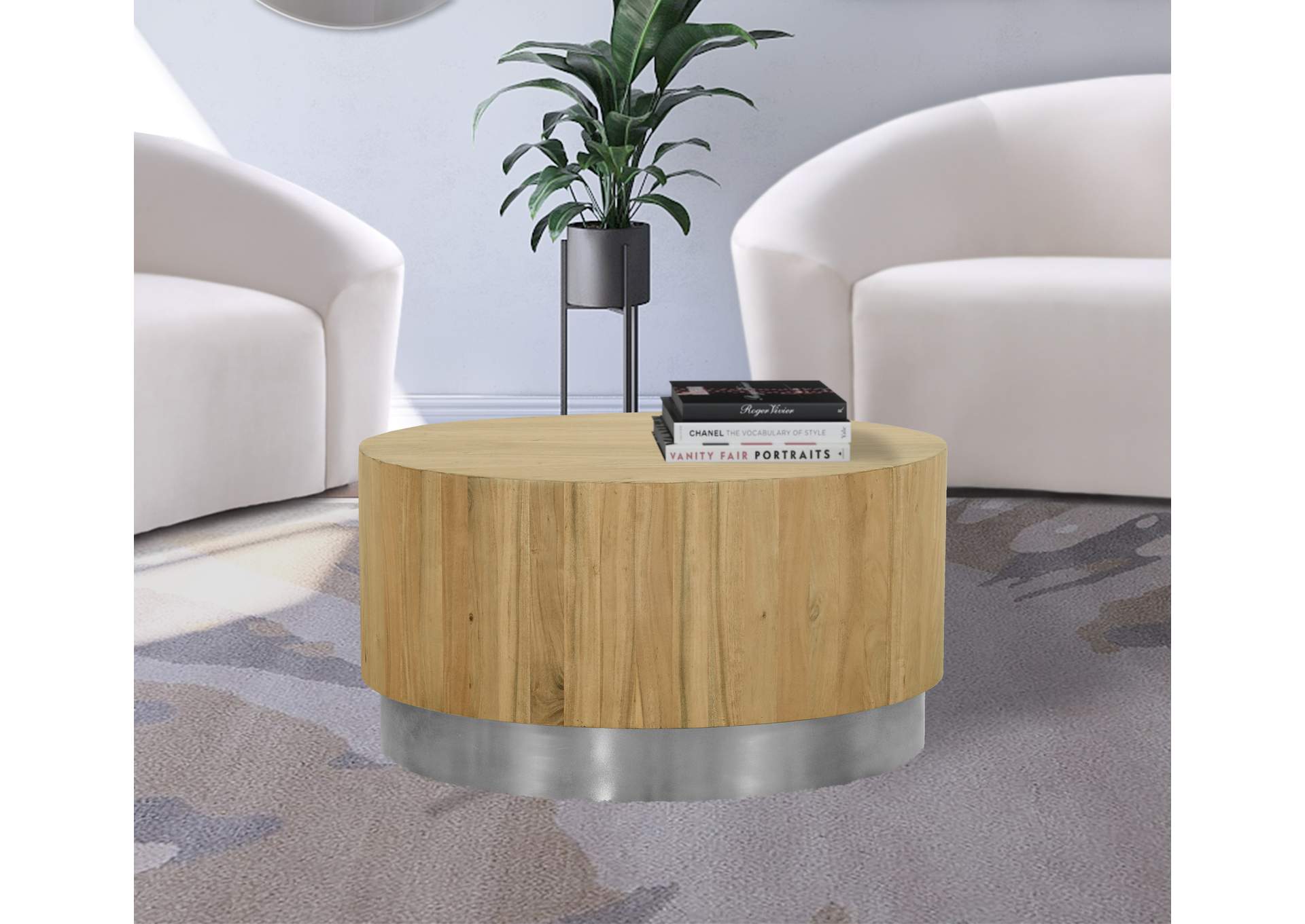 Acacia Chrome Coffee Table,Meridian Furniture