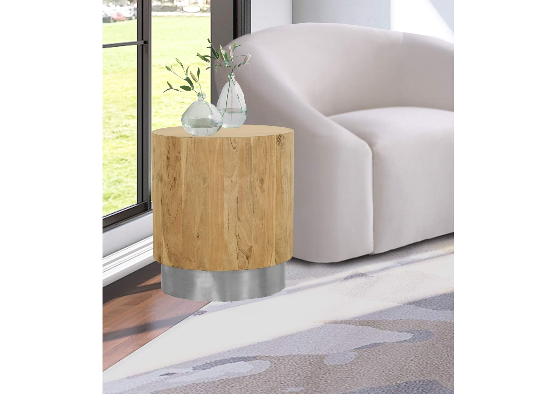 Acacia Chrome End Table,Meridian Furniture