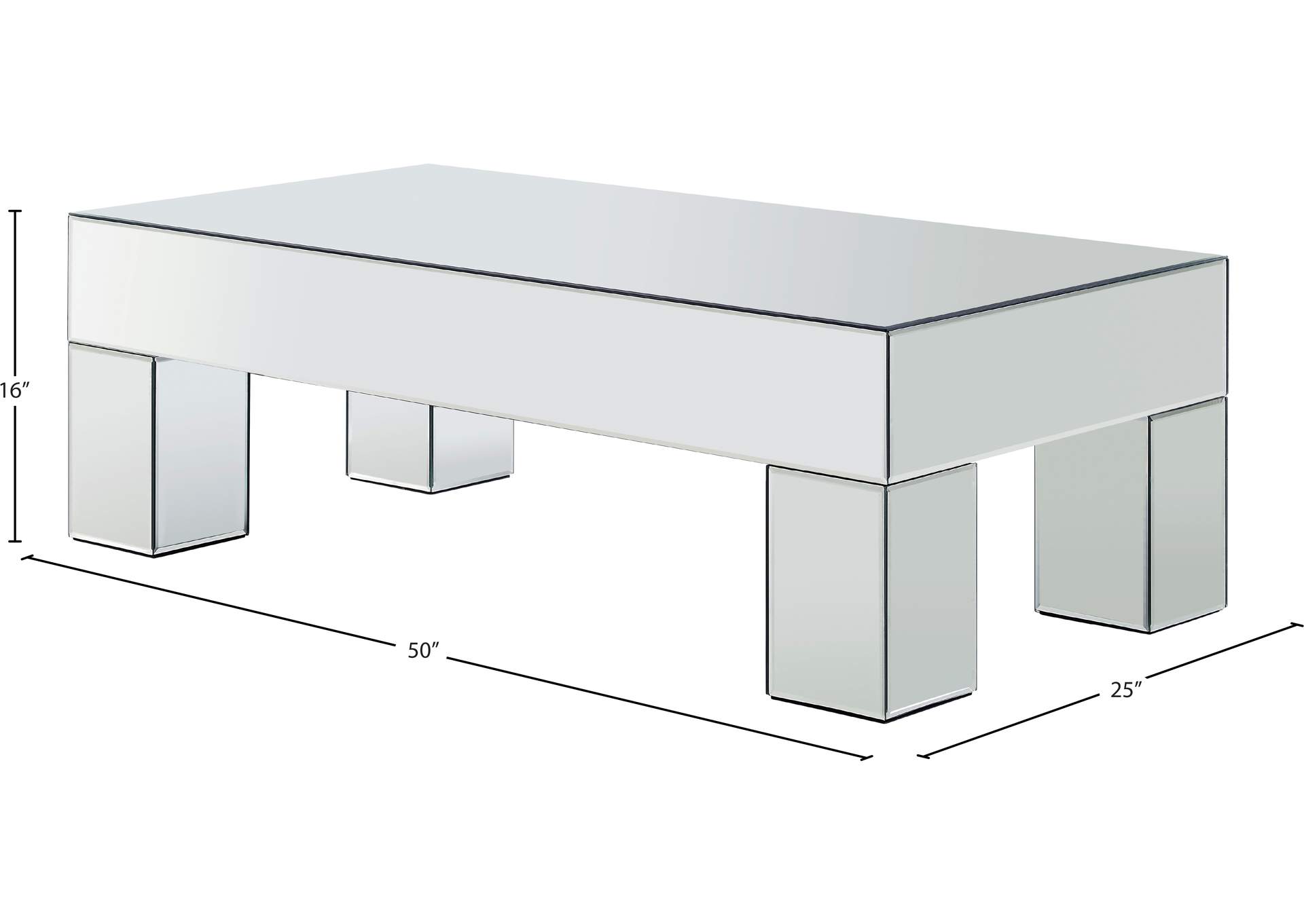 Lainy Mirrored Coffee Table,Meridian Furniture