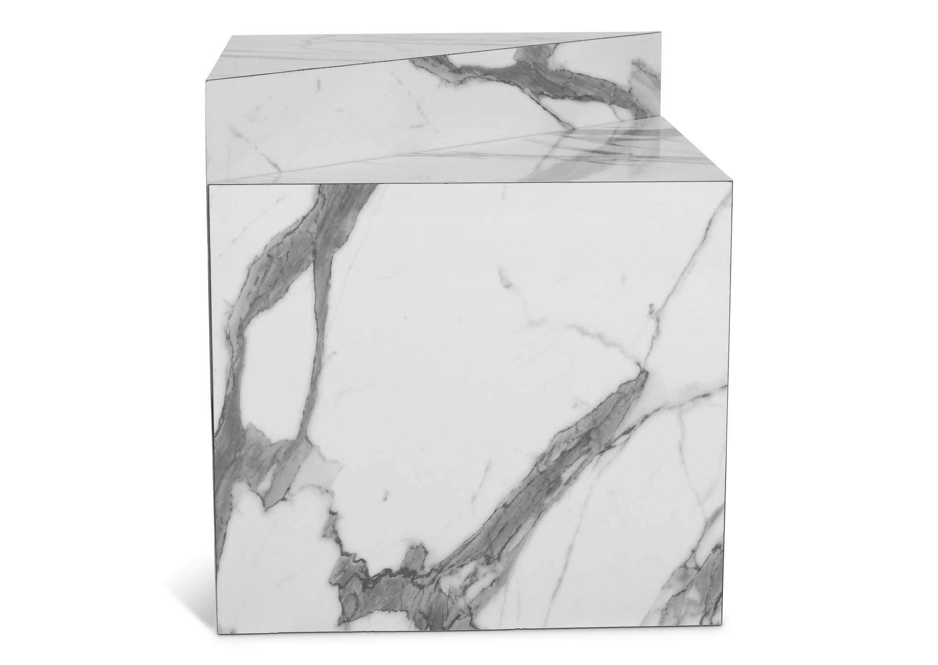 Aritzia White Faux Marble End Table,Meridian Furniture