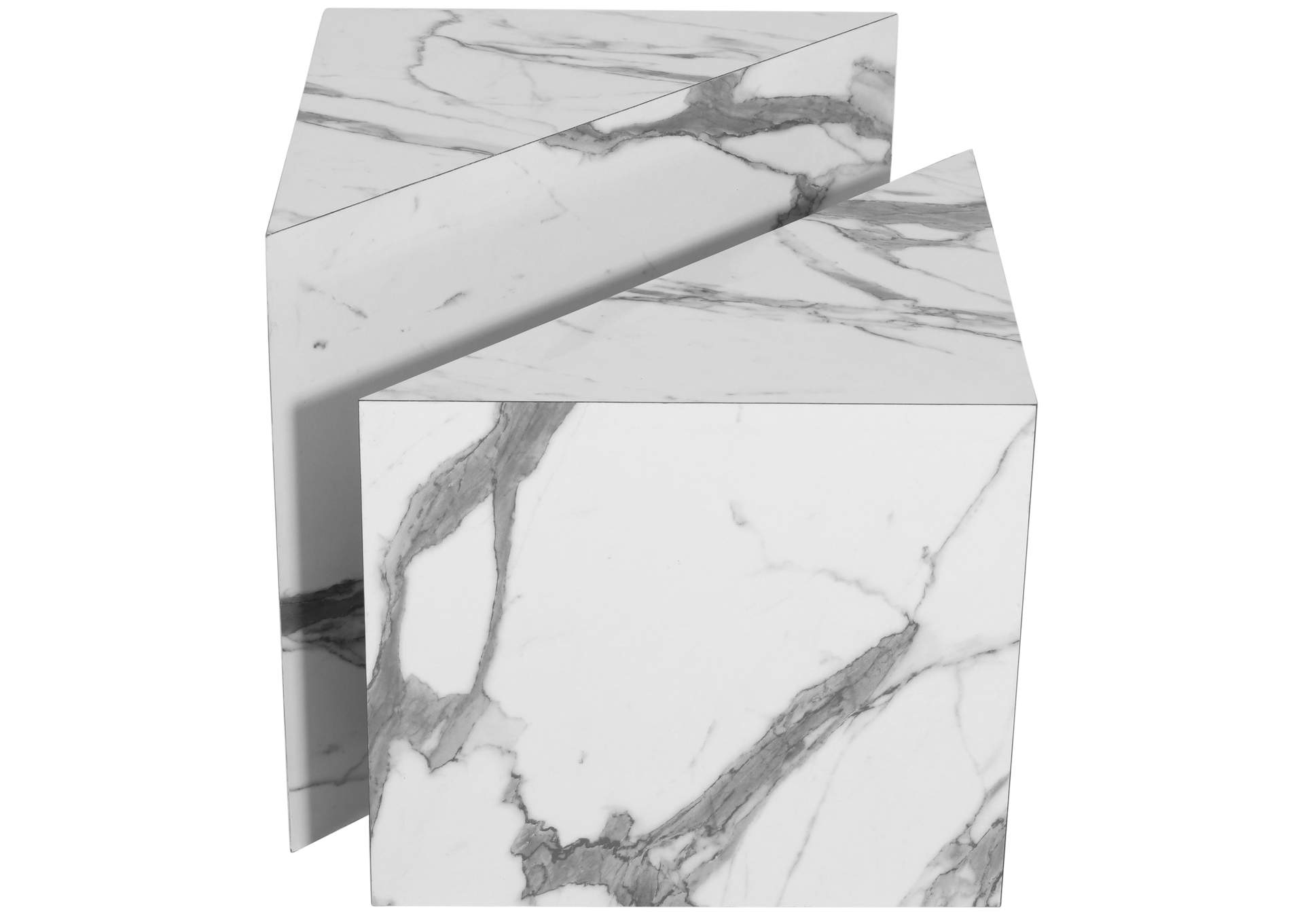 Aritzia White Faux Marble End Table,Meridian Furniture