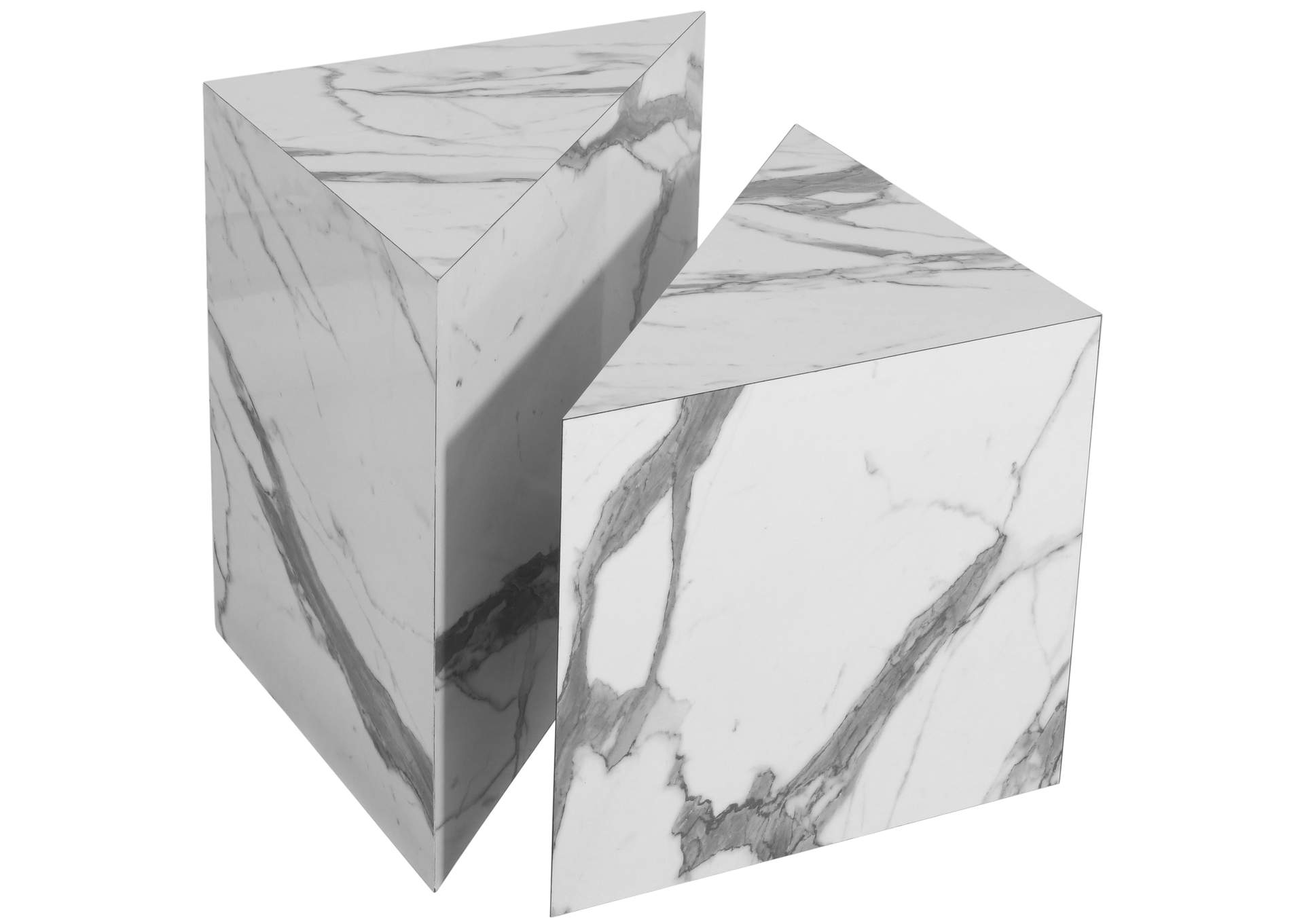 Aritzia White Faux Marble End Table,Meridian Furniture