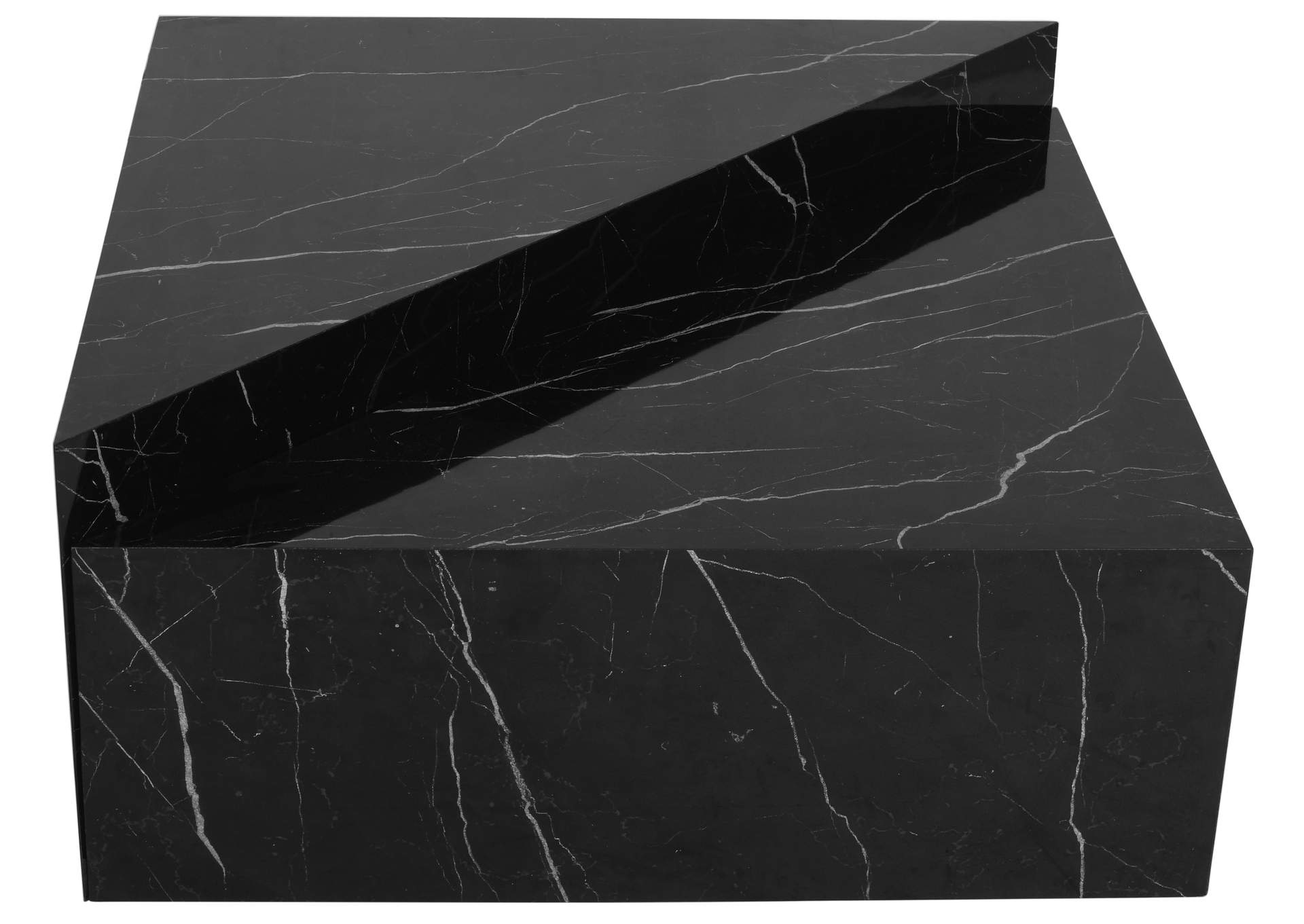 Aritzia Black Faux Marble Coffee Table,Meridian Furniture