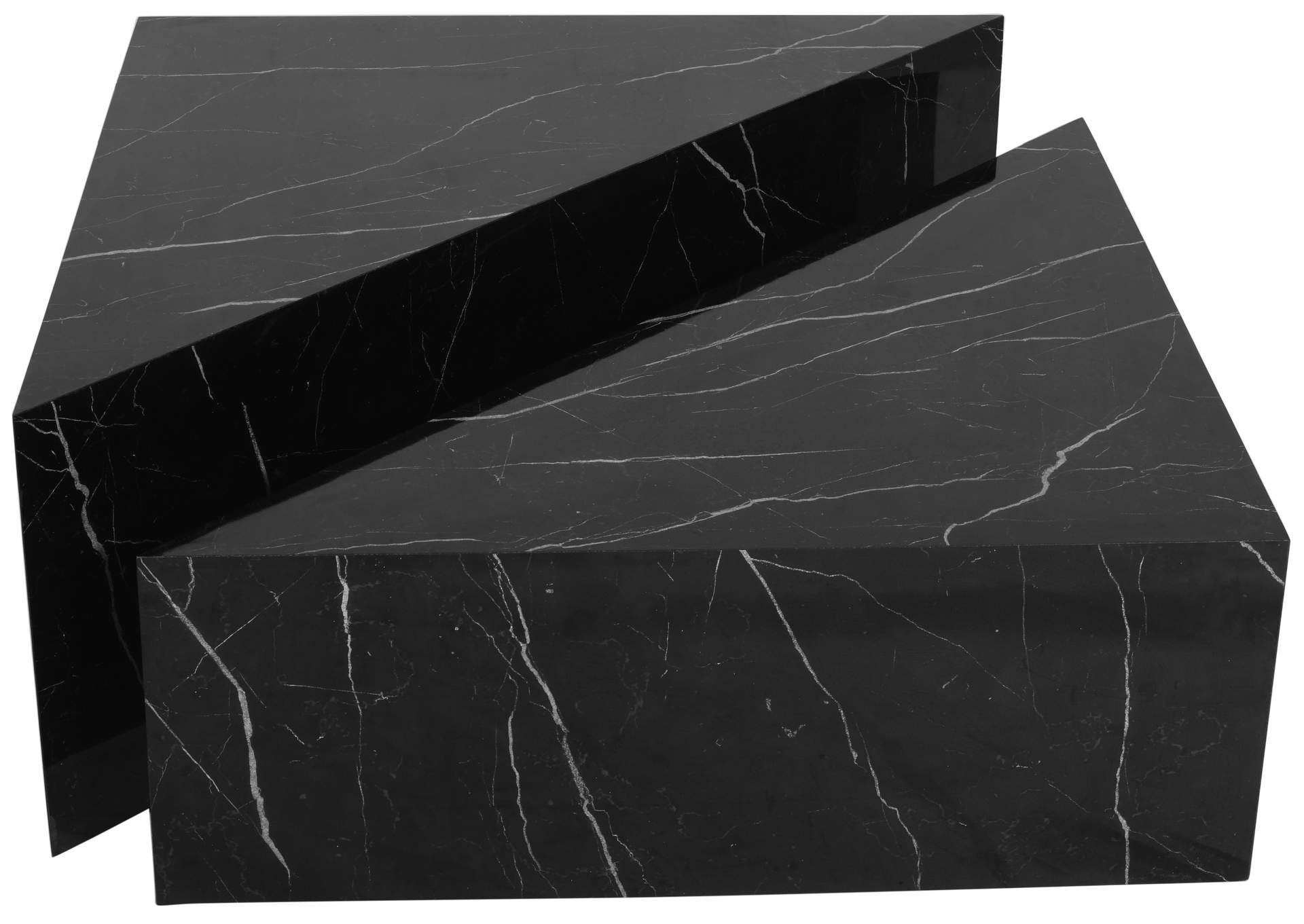 Aritzia Black Faux Marble Coffee Table,Meridian Furniture