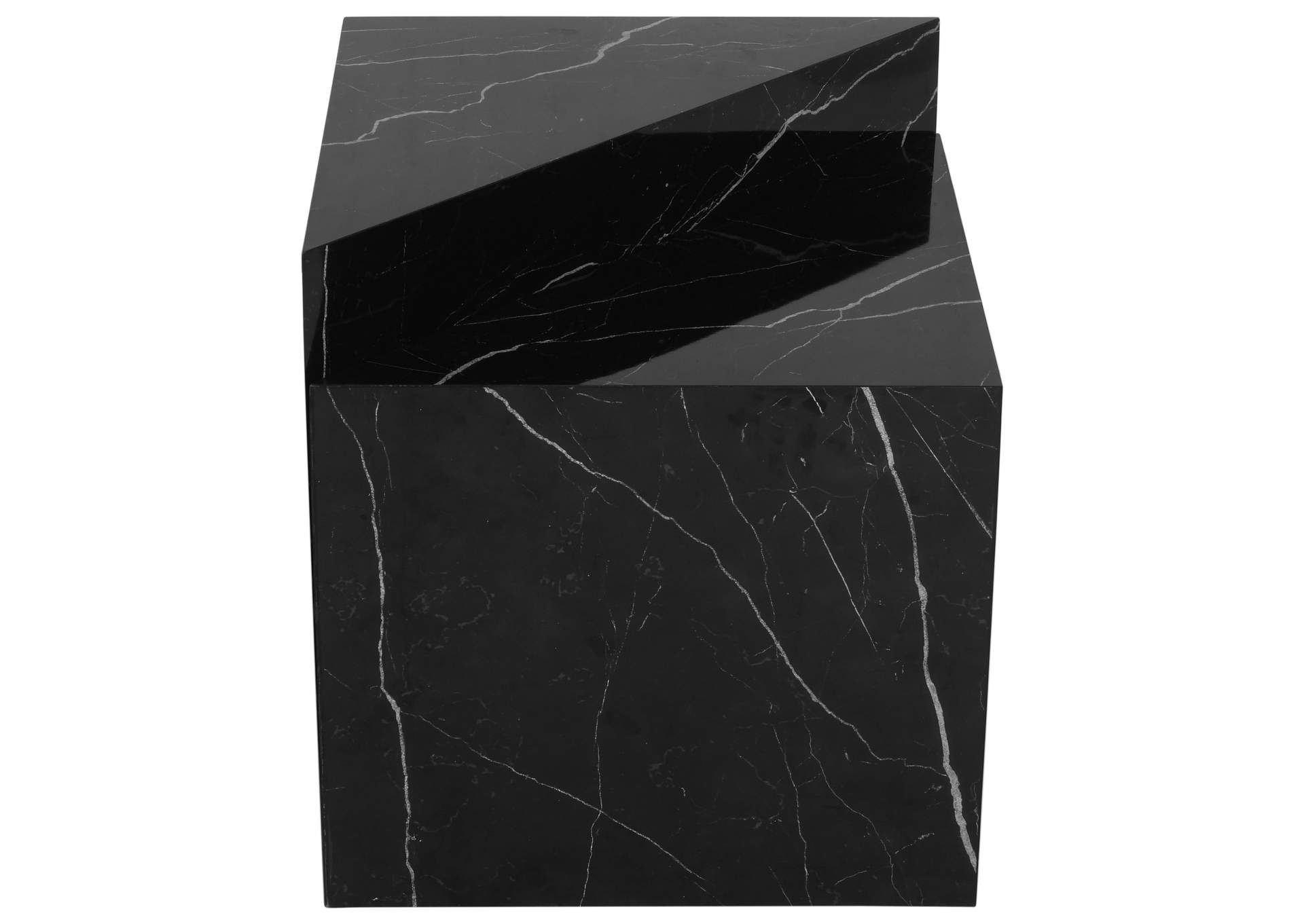 Aritzia Black Faux Marble End Table,Meridian Furniture