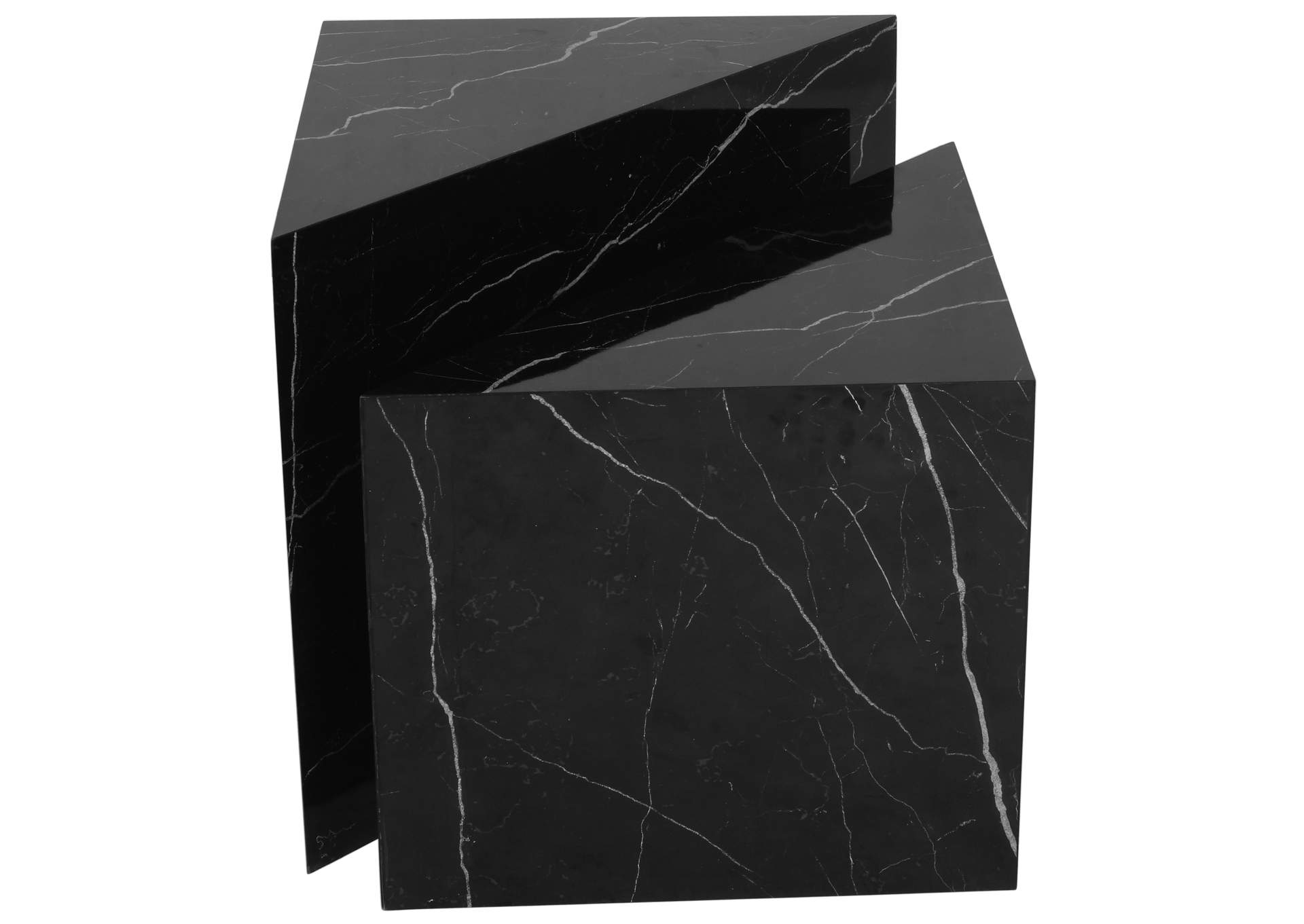 Aritzia Black Faux Marble End Table,Meridian Furniture