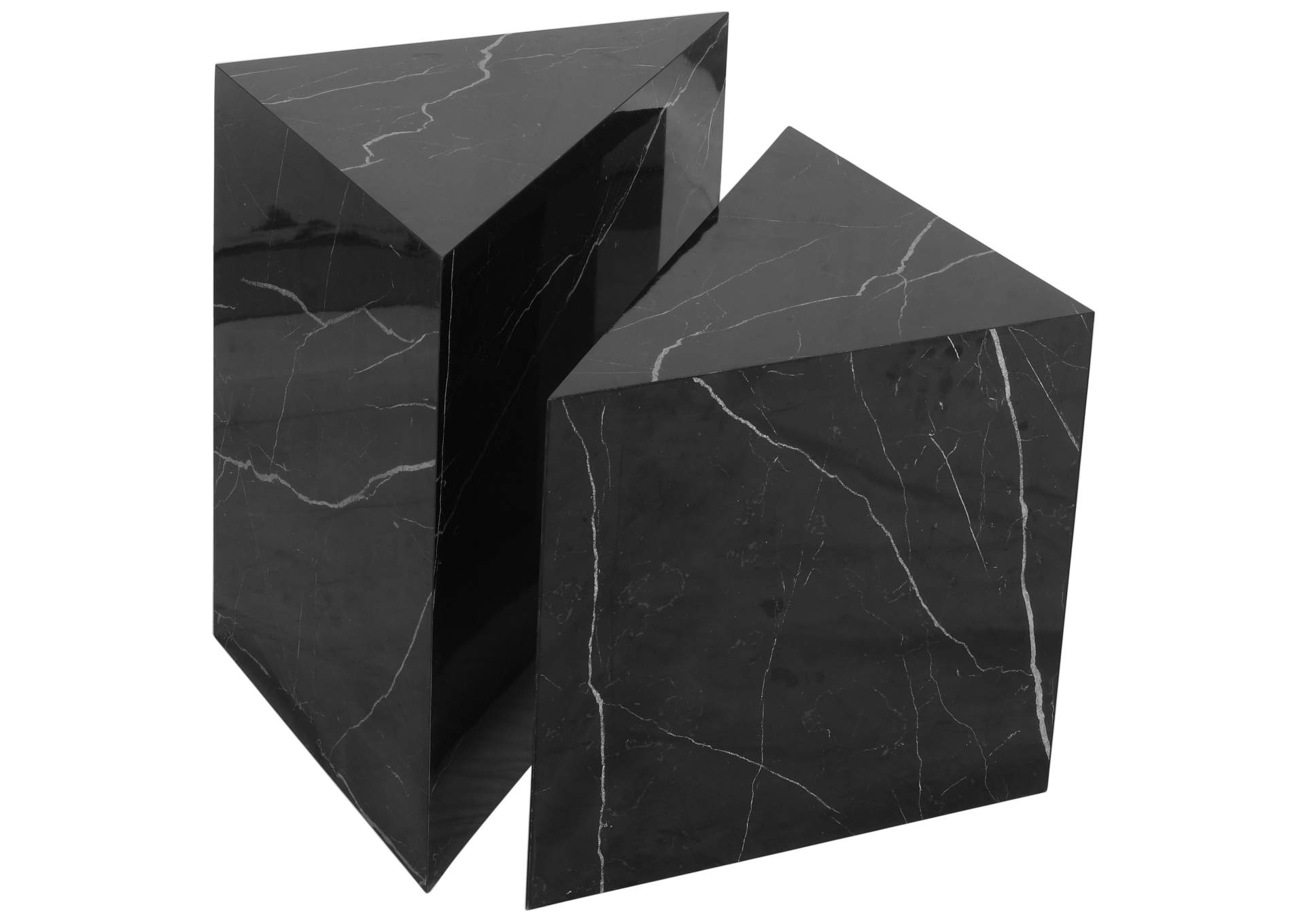 Aritzia Black Faux Marble End Table,Meridian Furniture