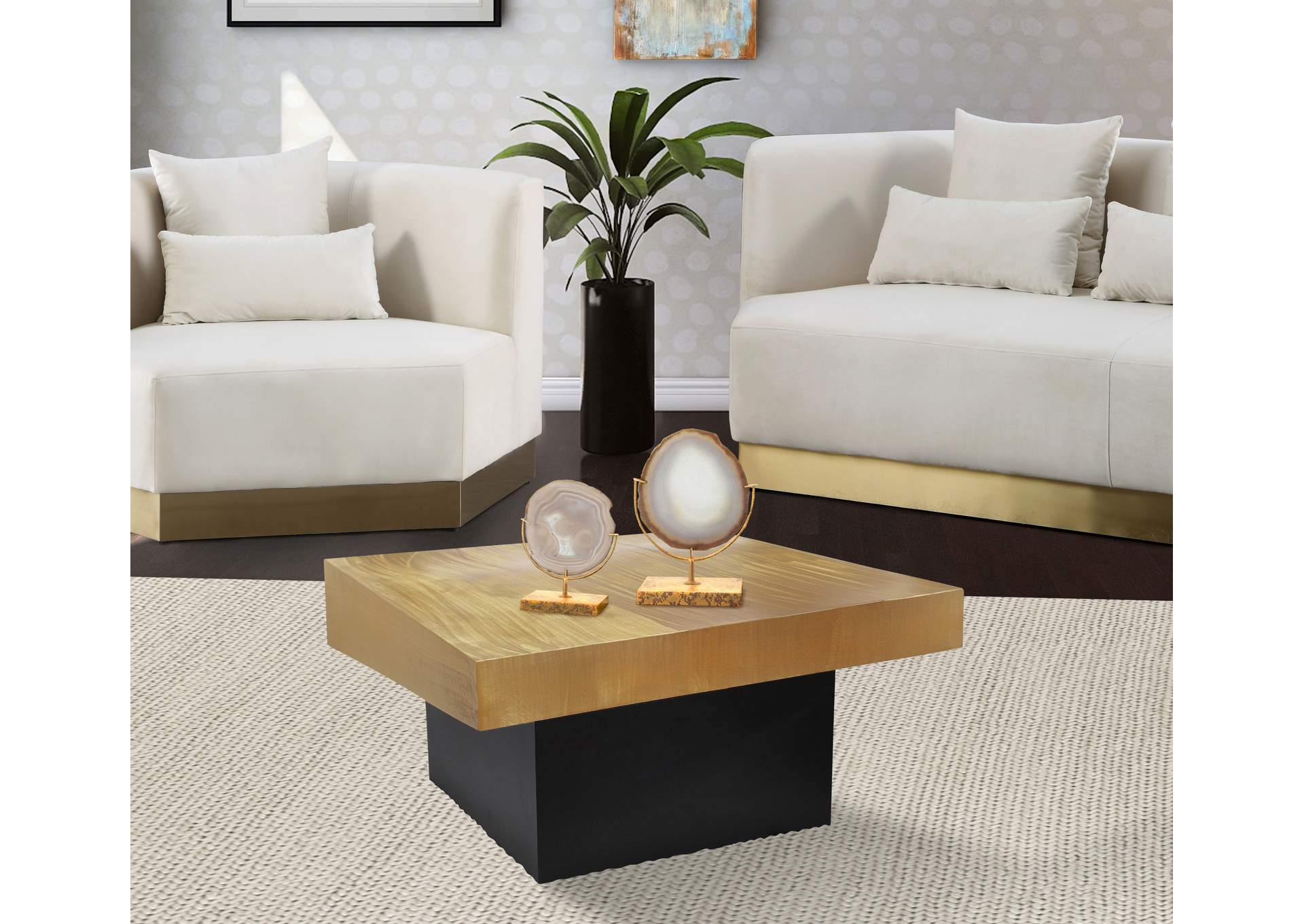 Palladium Gold Coffee Table,Meridian Furniture