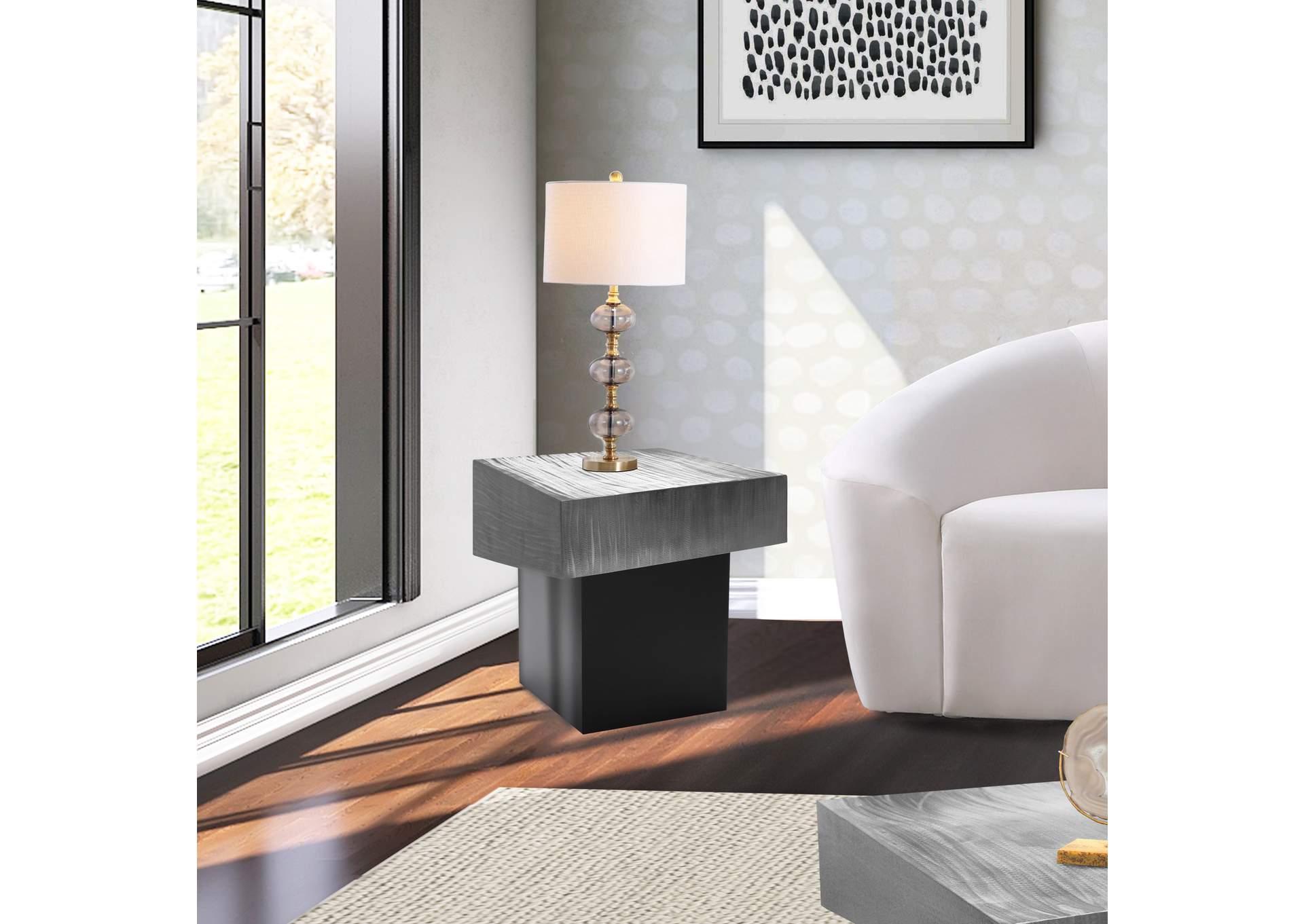 Palladium Silver End Table,Meridian Furniture