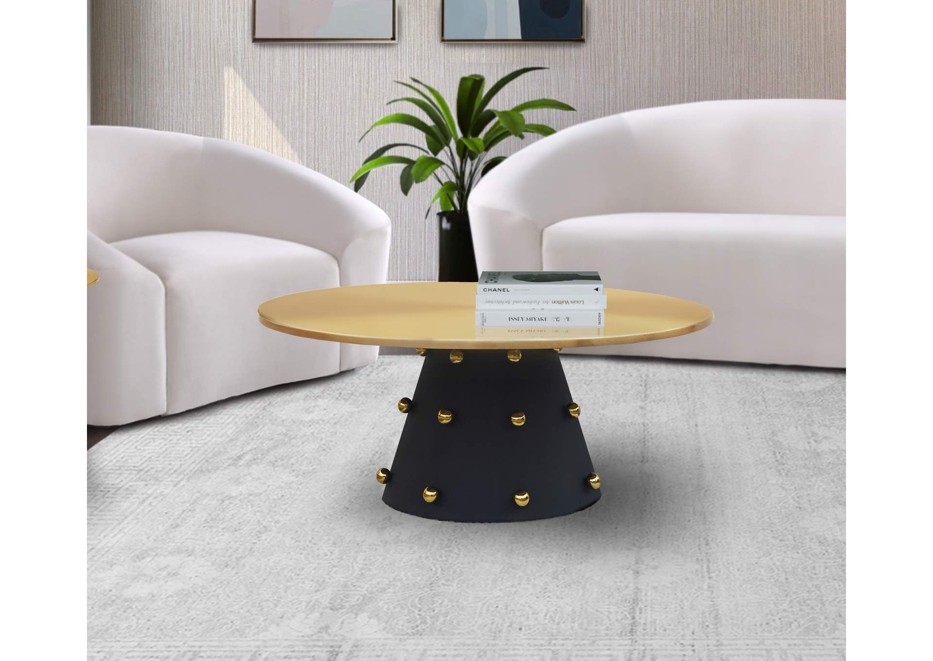 Raven Black - Gold Coffee Table,Meridian Furniture