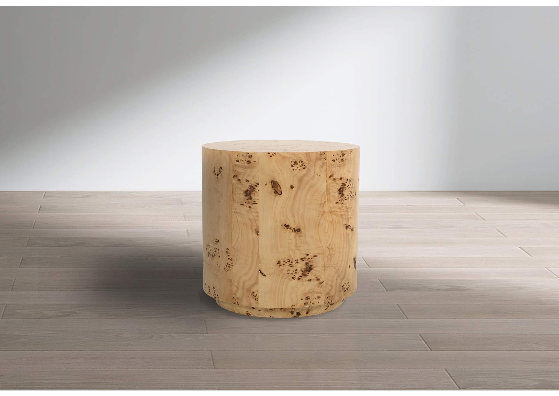 Burl Natural Ash End Table,Meridian Furniture