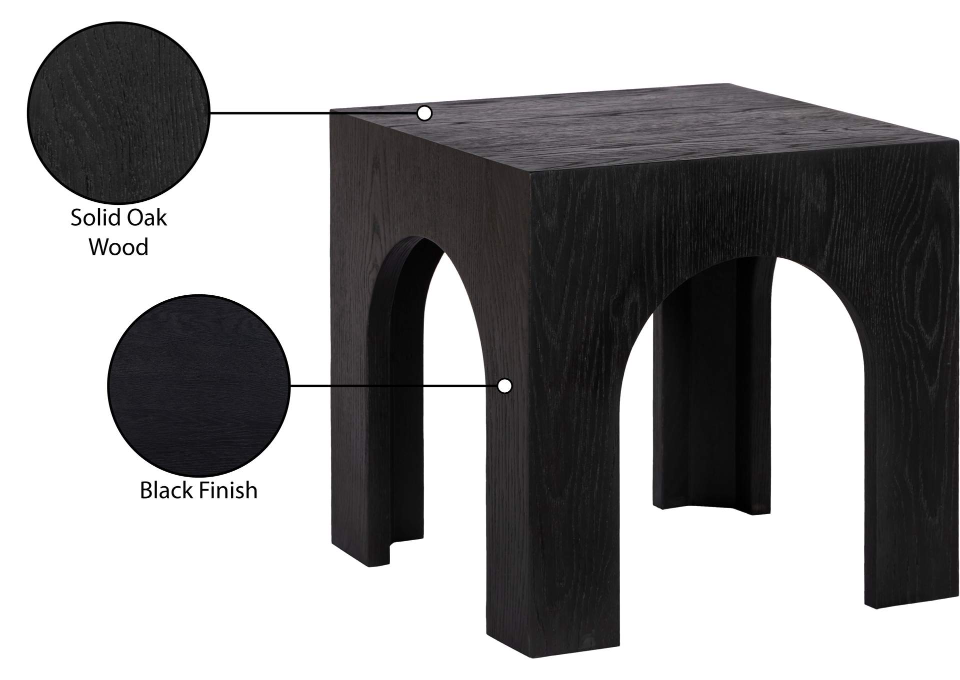 Arch Black End Table,Meridian Furniture