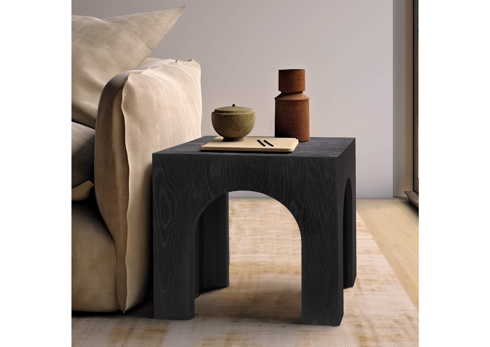 Arch Black End Table,Meridian Furniture