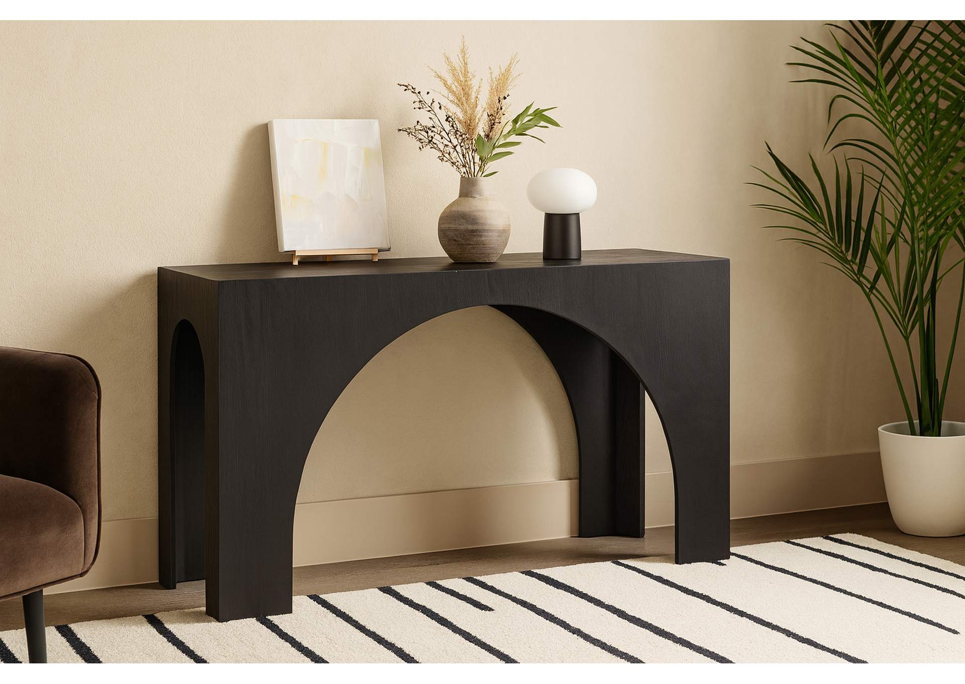Arch Black Console Table,Meridian Furniture