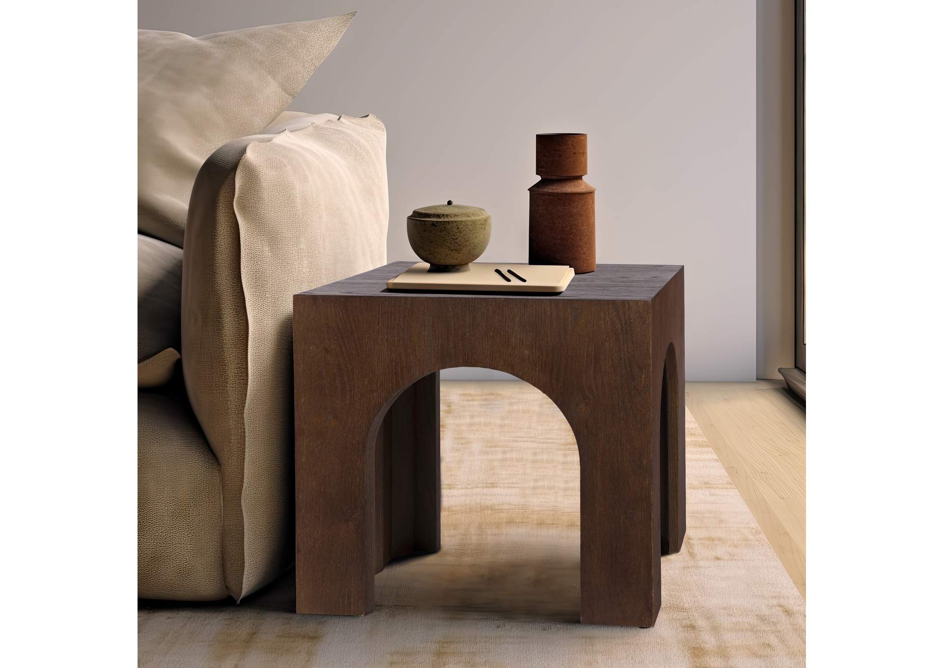 Arch Brown End Table,Meridian Furniture