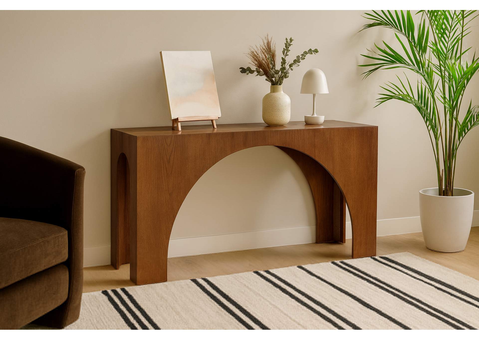 Arch Brown Console Table,Meridian Furniture