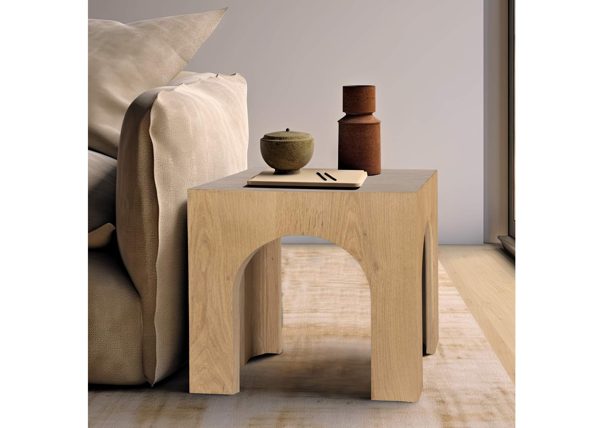 Arch Oak End Table,Meridian Furniture