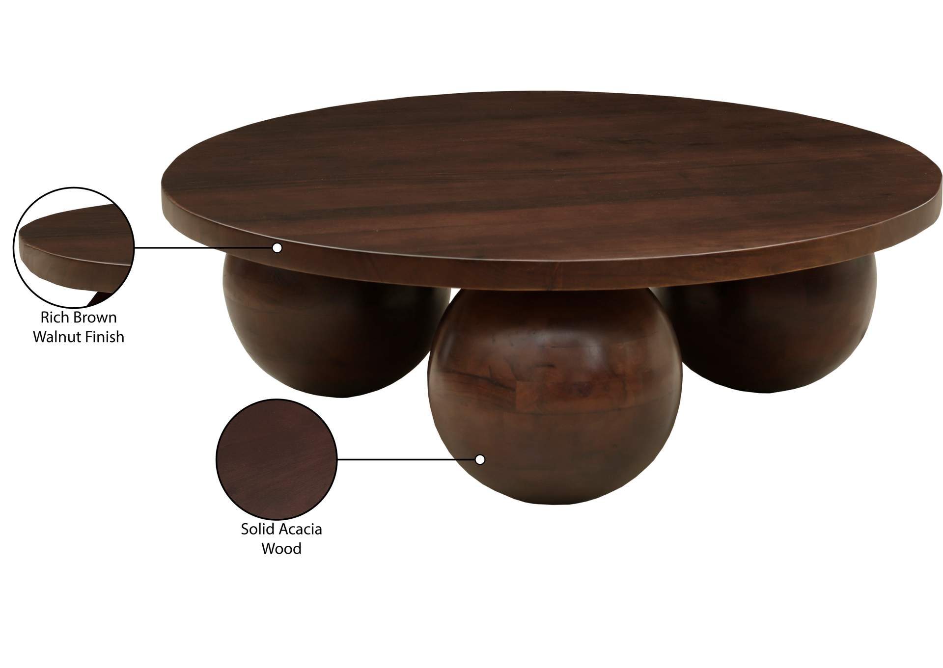 Spherical Brown Coffee Table,Meridian Furniture