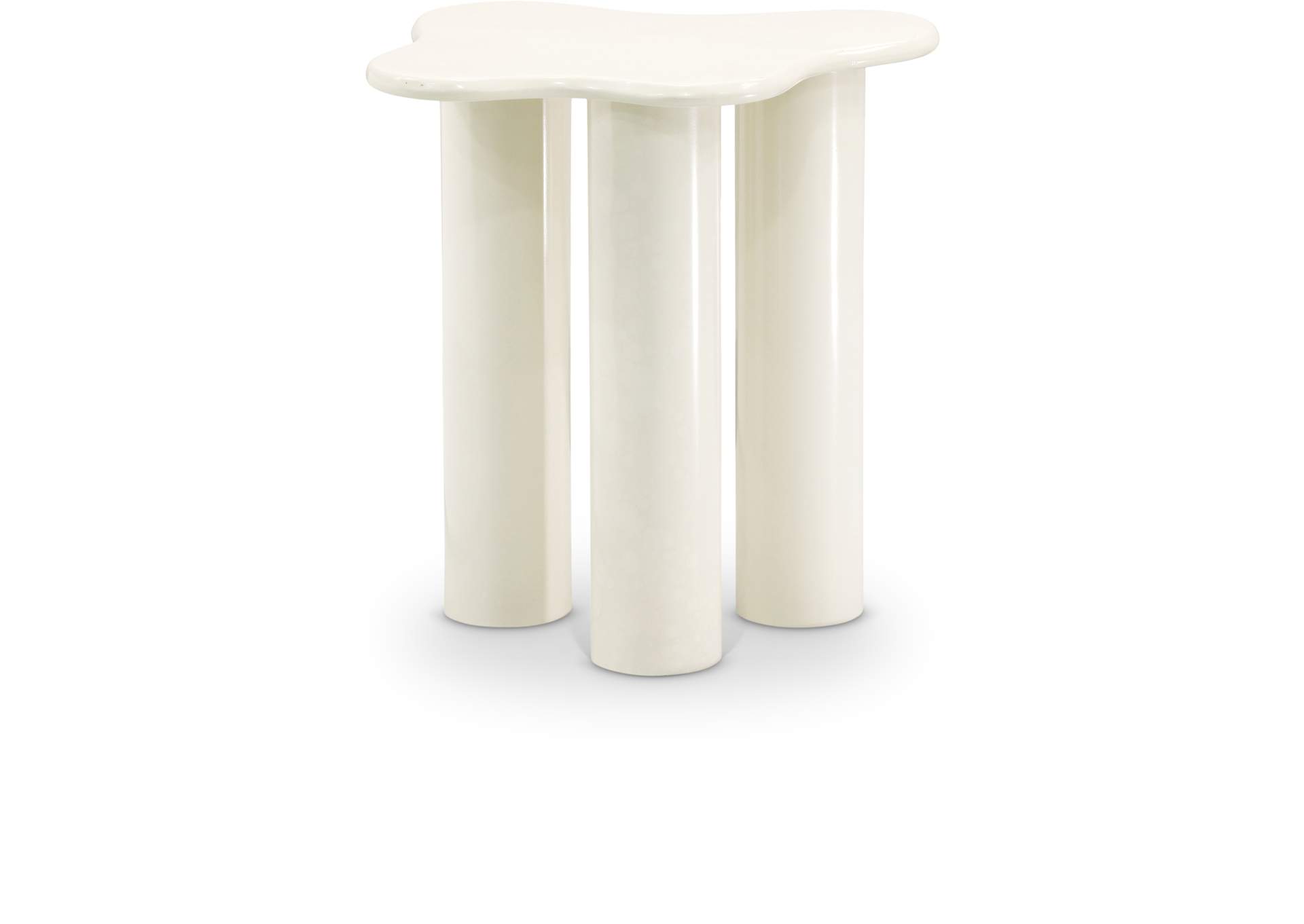 Romaine Cream End Table,Meridian Furniture