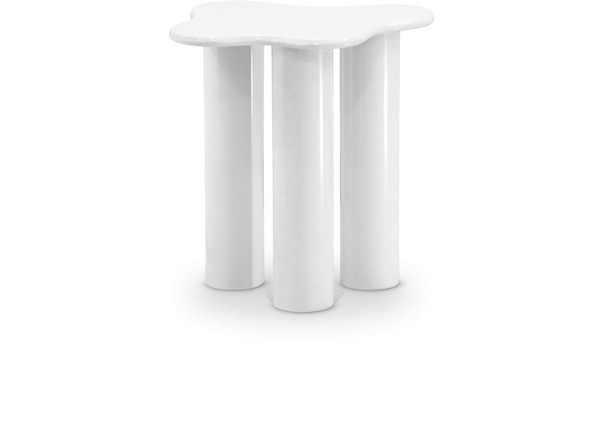 Romaine White End Table,Meridian Furniture
