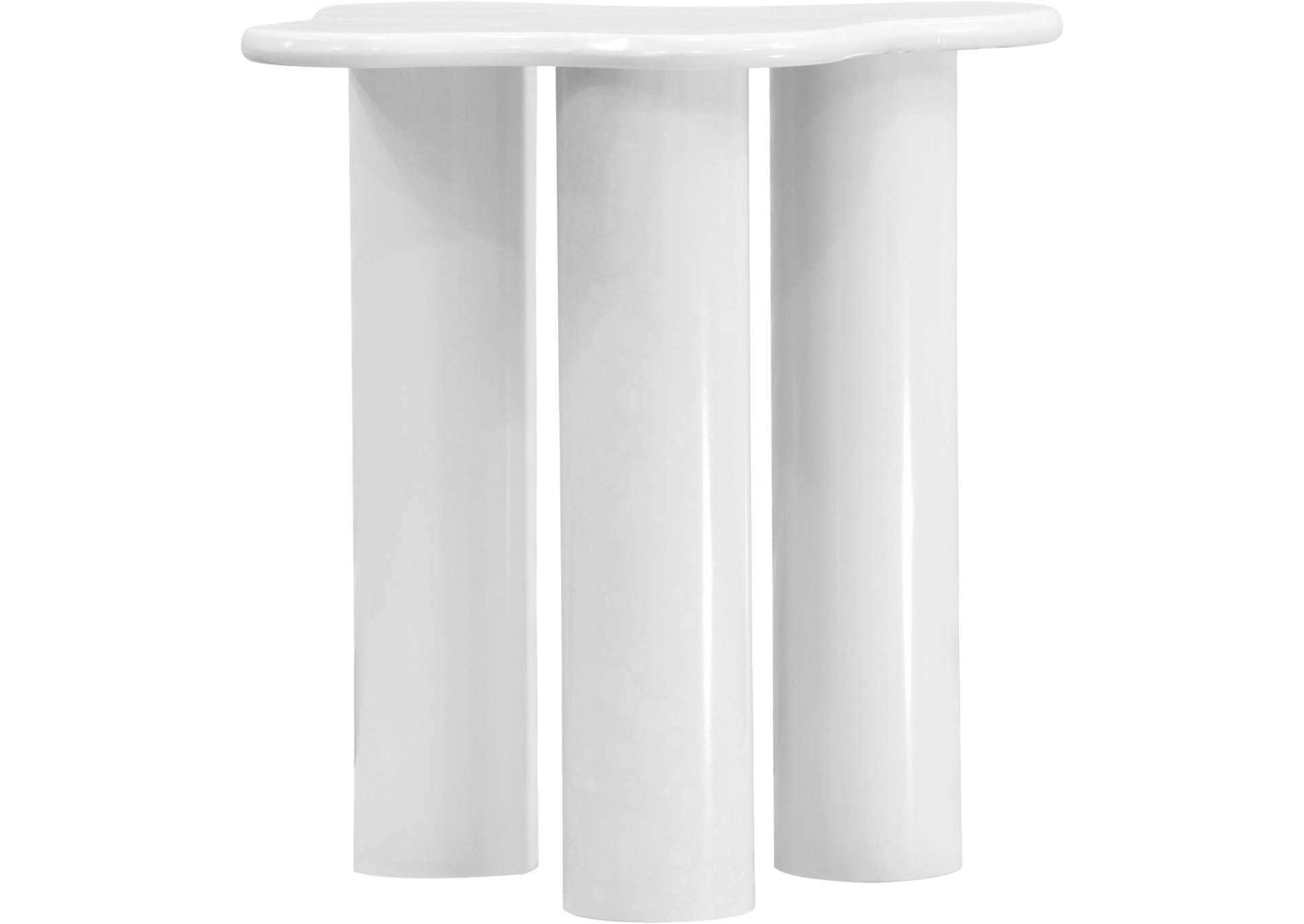 Romaine White End Table,Meridian Furniture
