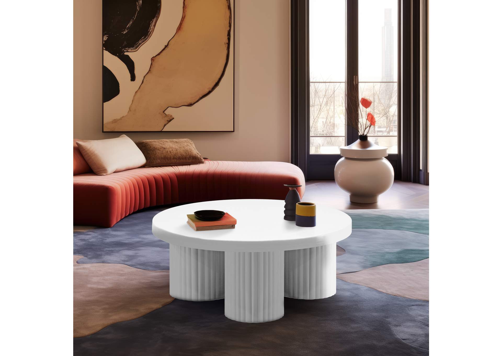 Rhodes White Coffee Table,Meridian Furniture