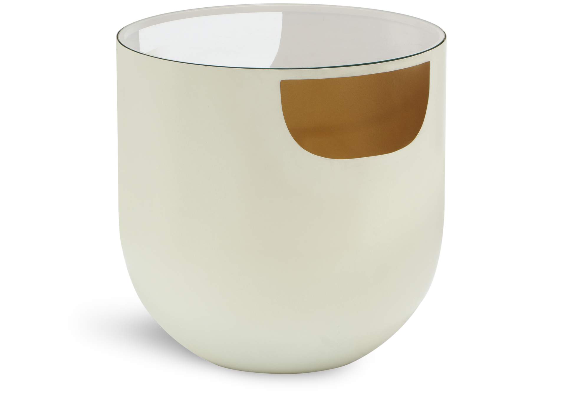Doma Cream - Gold End Table,Meridian Furniture