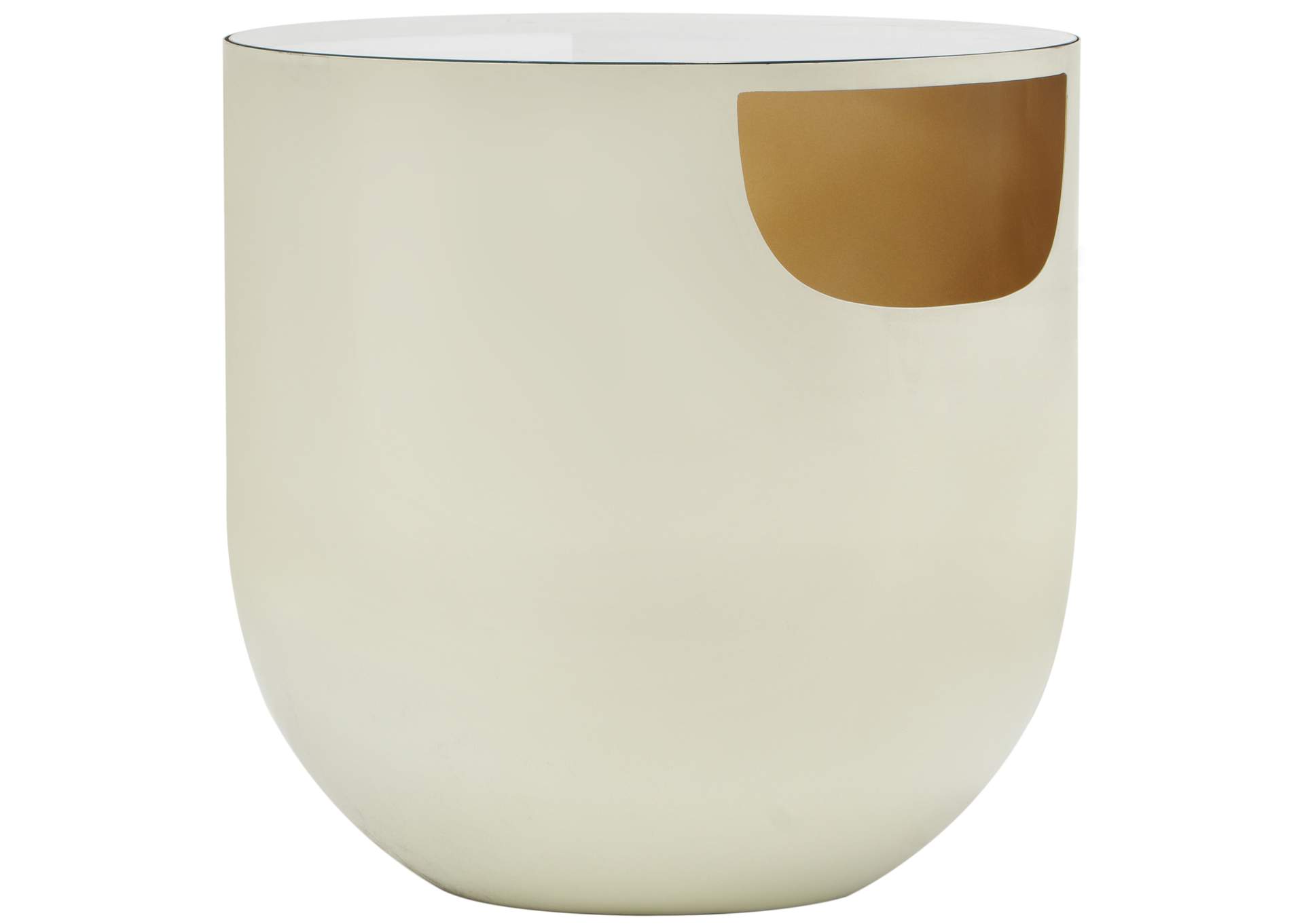 Doma Cream - Gold End Table,Meridian Furniture