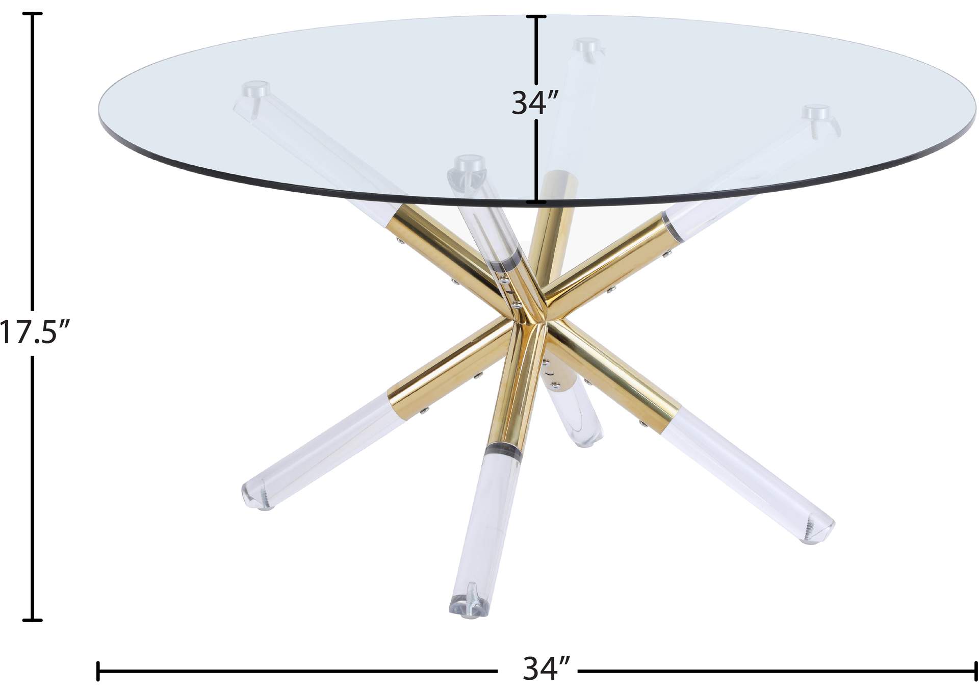 Mercury Acrylic - Gold Coffee Table,Meridian Furniture