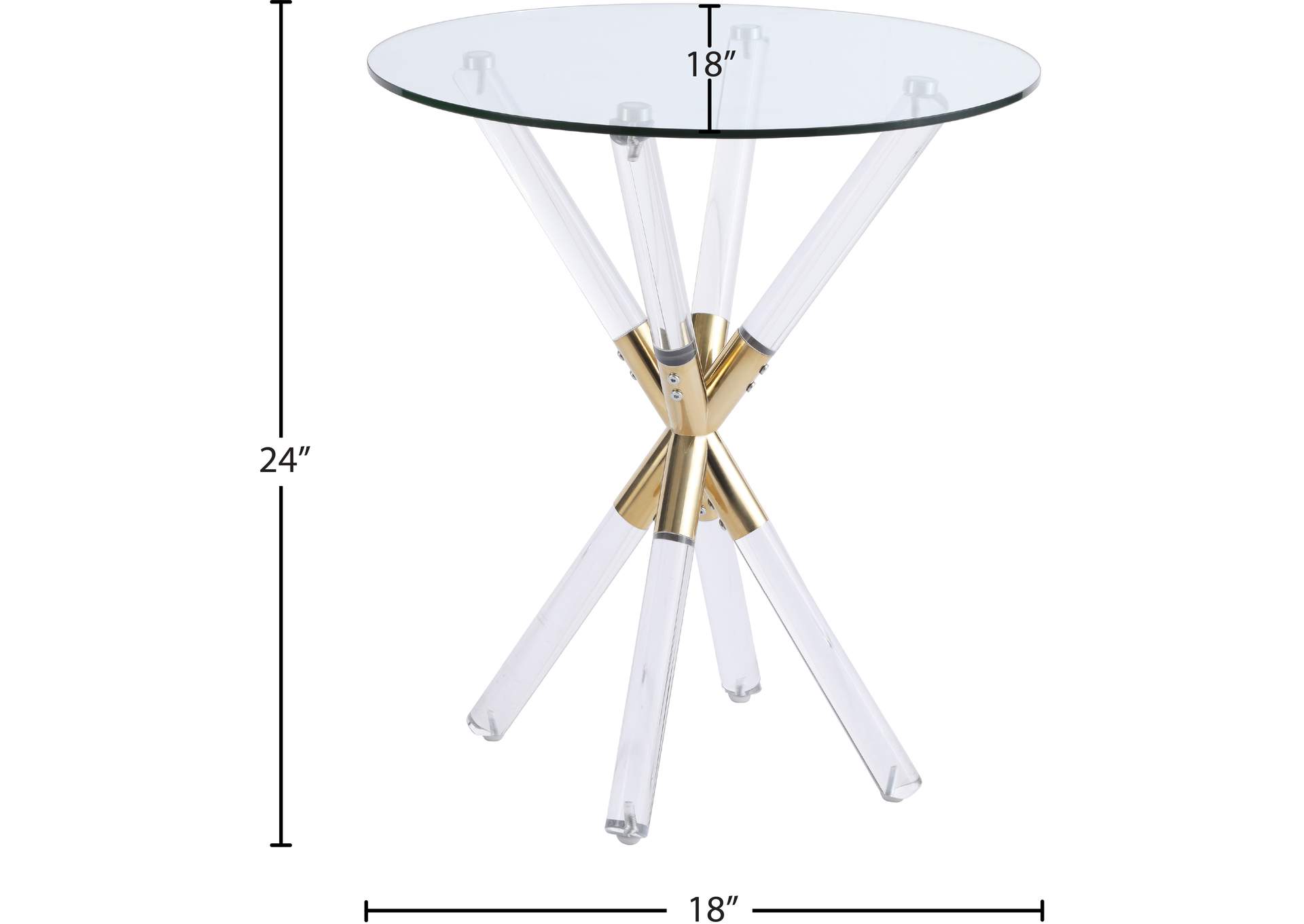 Mercury Acrylic - Gold End Table,Meridian Furniture