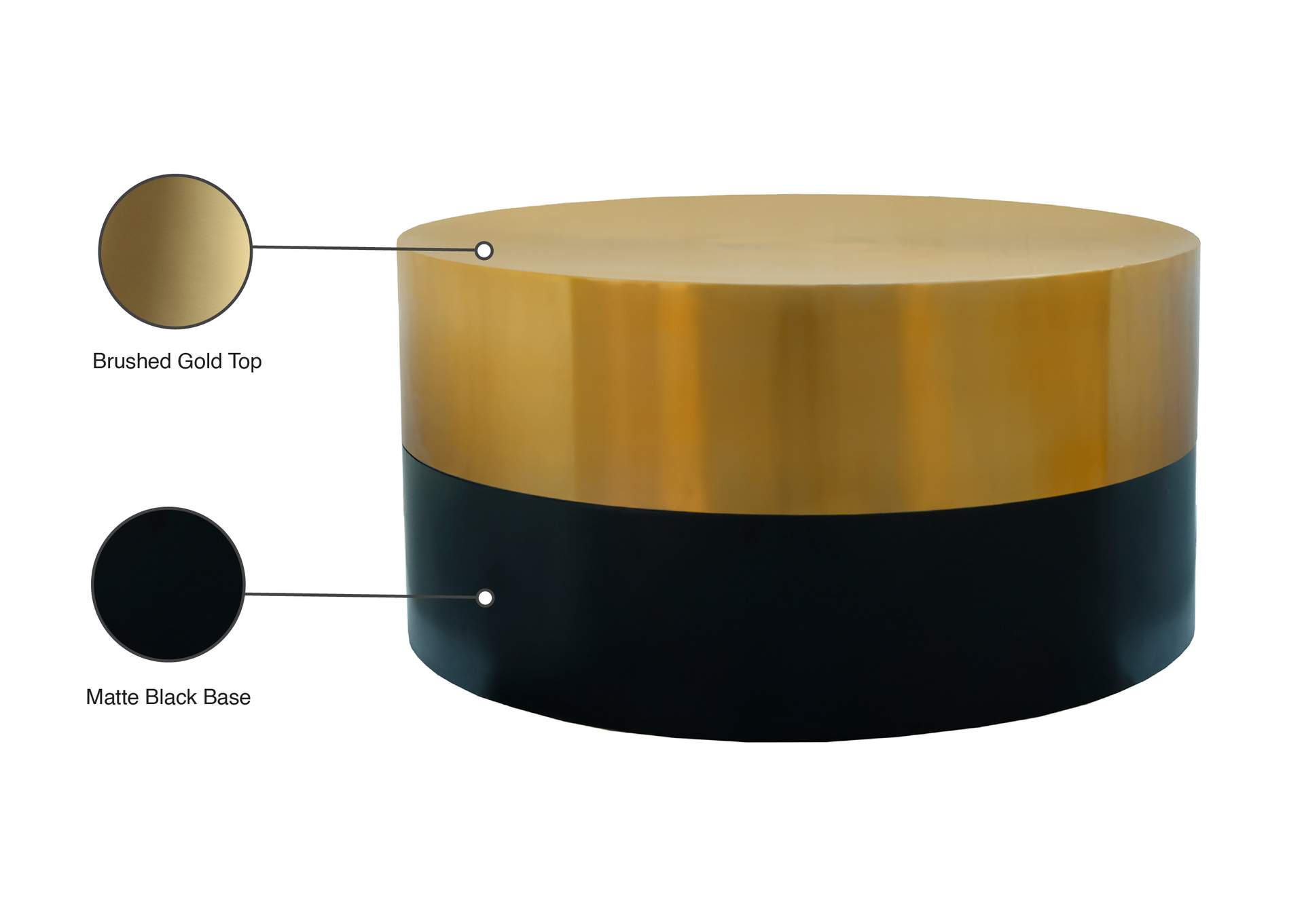 Sun Black - Gold Coffee Table,Meridian Furniture