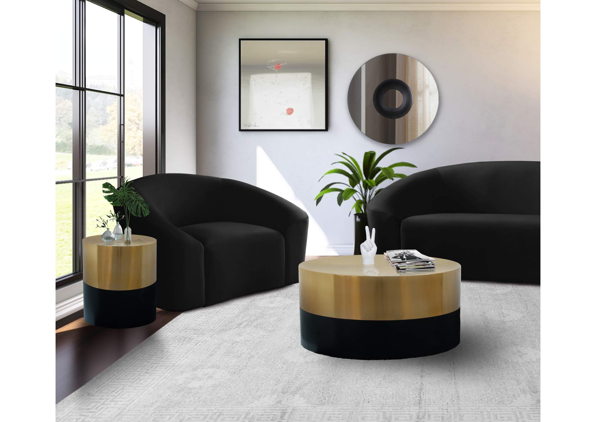 Sun Black - Gold Coffee Table,Meridian Furniture