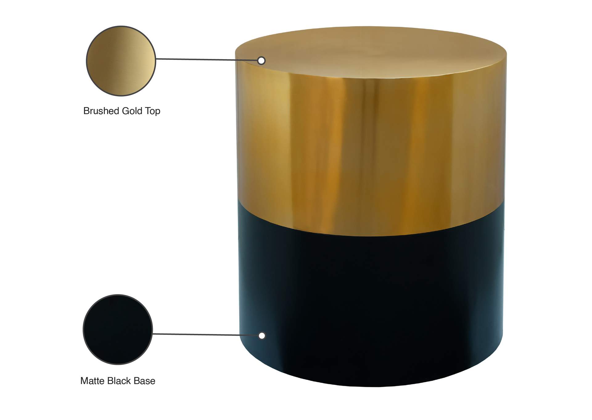 Sun Black - Gold End Table,Meridian Furniture