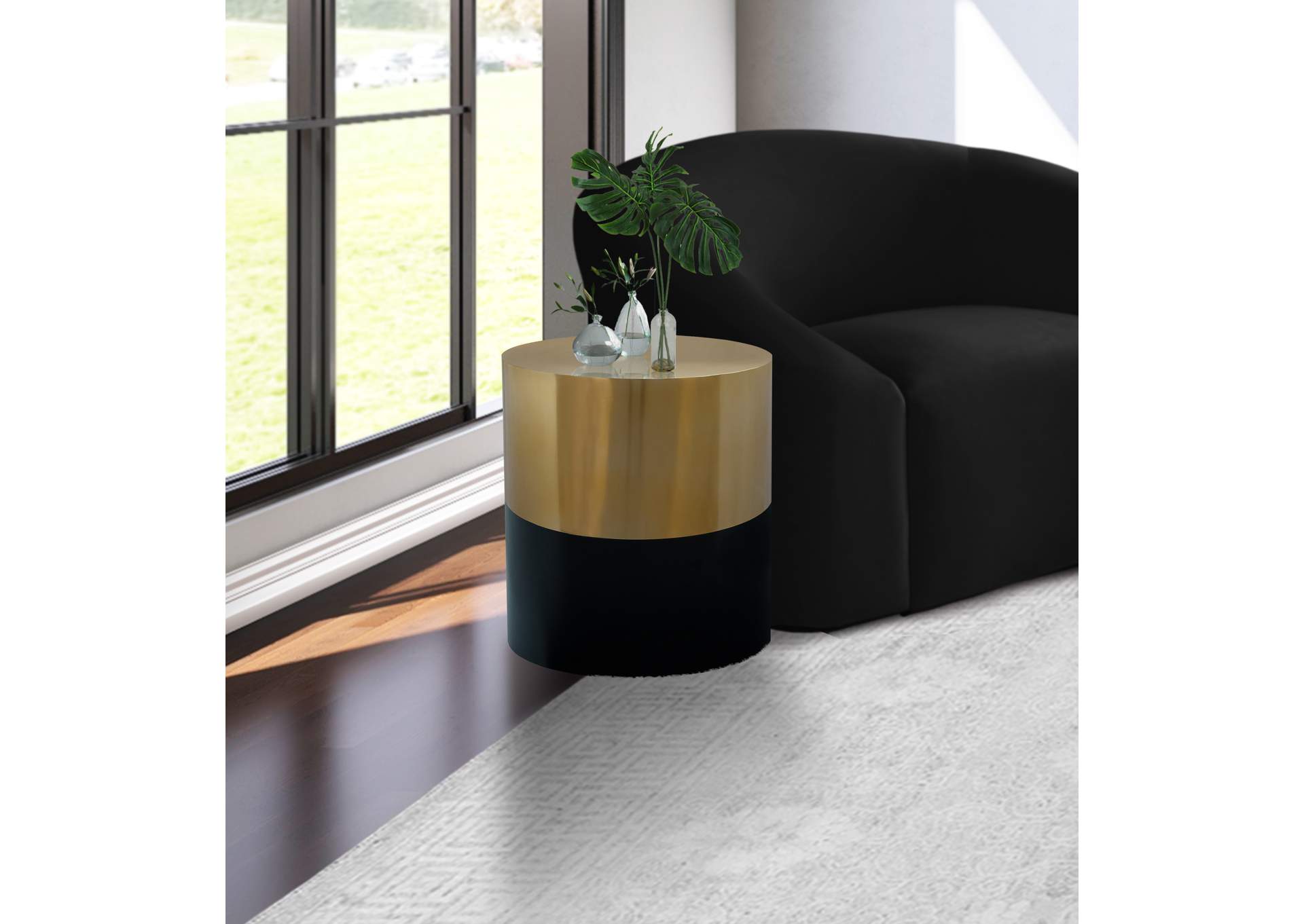 Sun Black - Gold End Table,Meridian Furniture