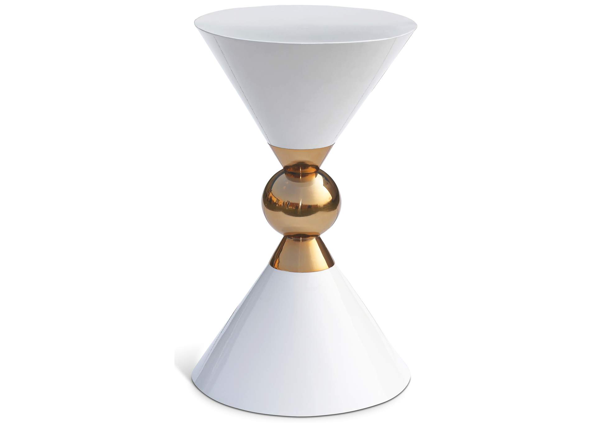 Malia White - Gold End Table,Meridian Furniture