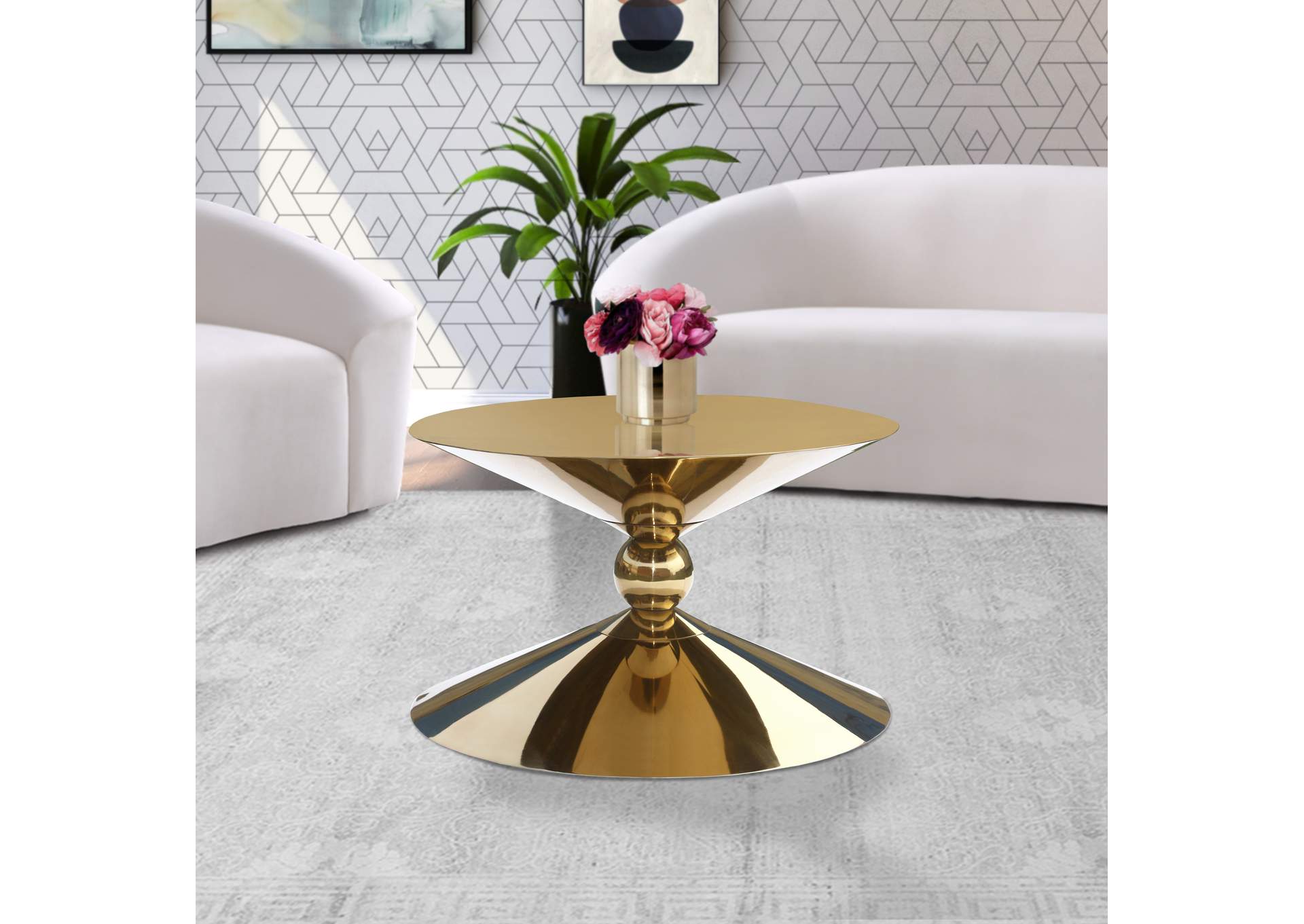 Malia Gold Coffee Table,Meridian Furniture