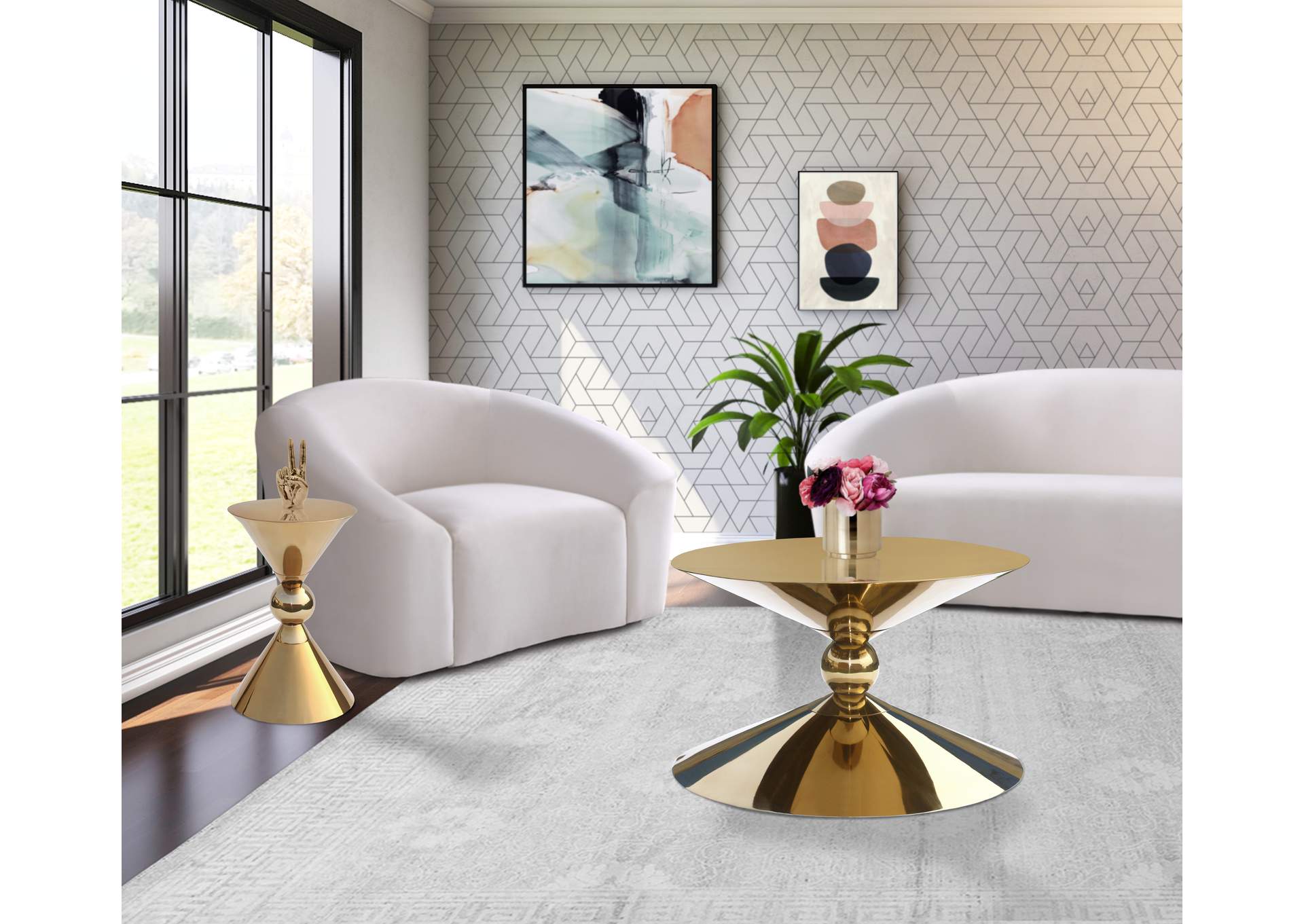 Malia Gold Coffee Table,Meridian Furniture